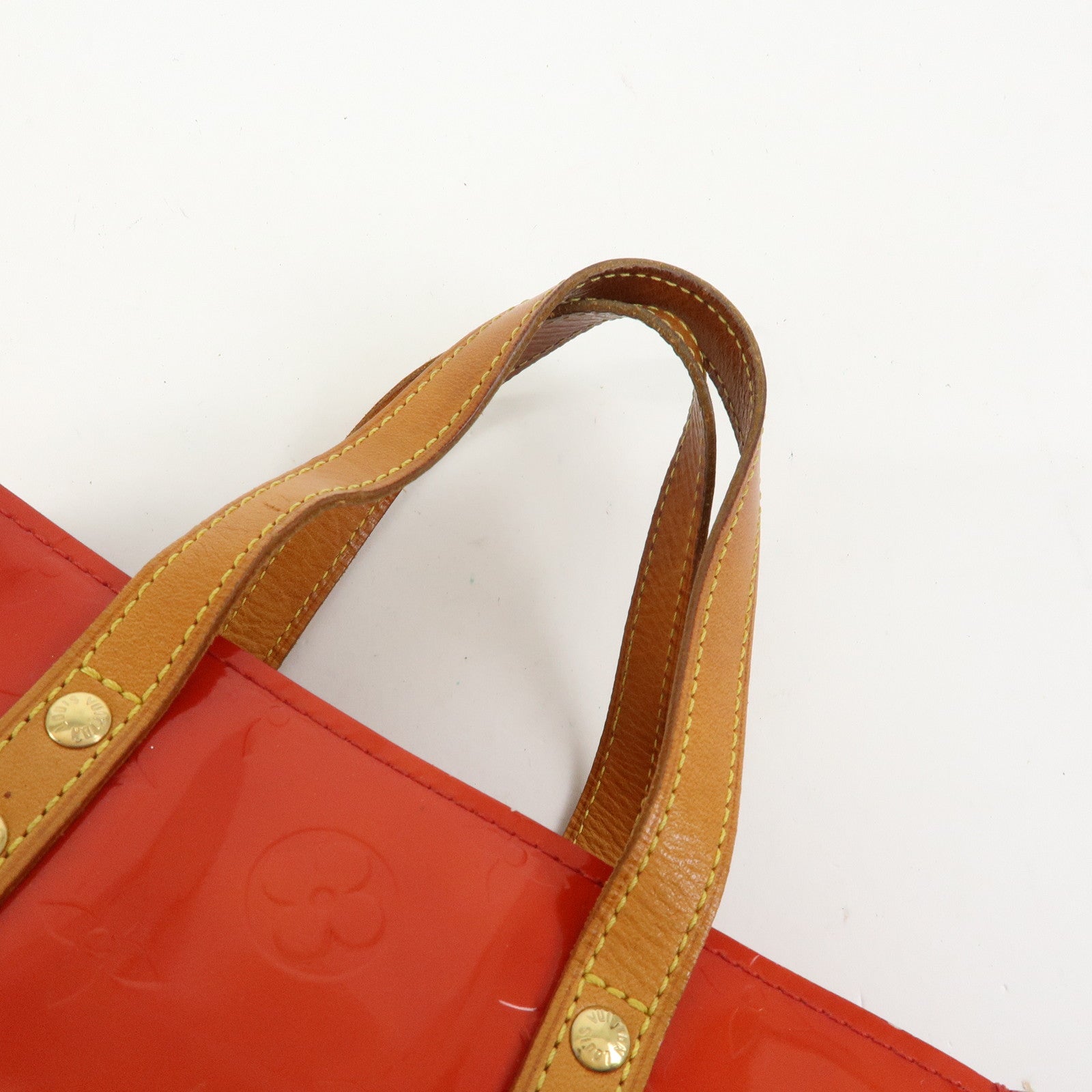 Louis Vuitton Monogram Vernis Lead PM Hand Bag Rouge M91088