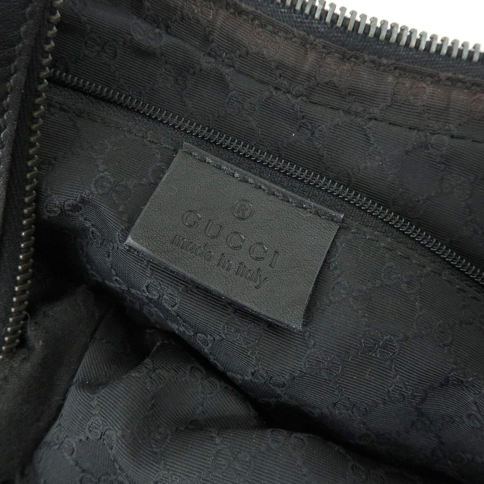 GUCCI Sherry Denim Leather Shoulder Bag Hand Bag Navy 01233