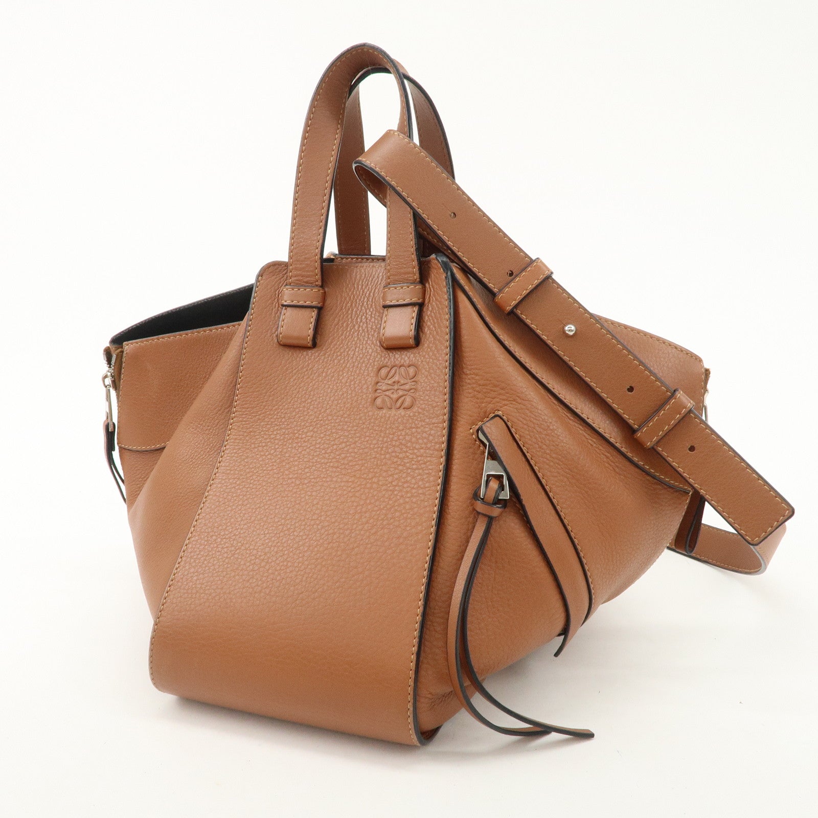 LOEWE Leather Hammock Small 2Way Bag Shoulder Bag Tan Used