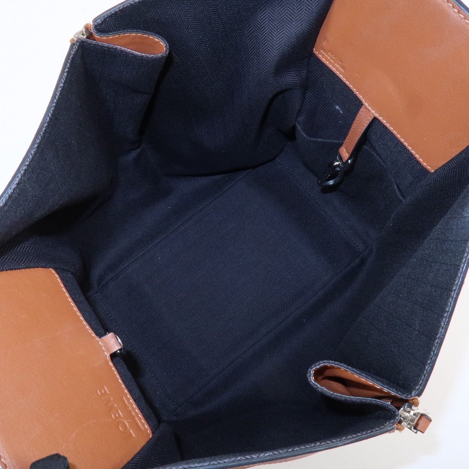 LOEWE Anagram Leather Hammock Small Shoulder Bag Tan Brown Used
