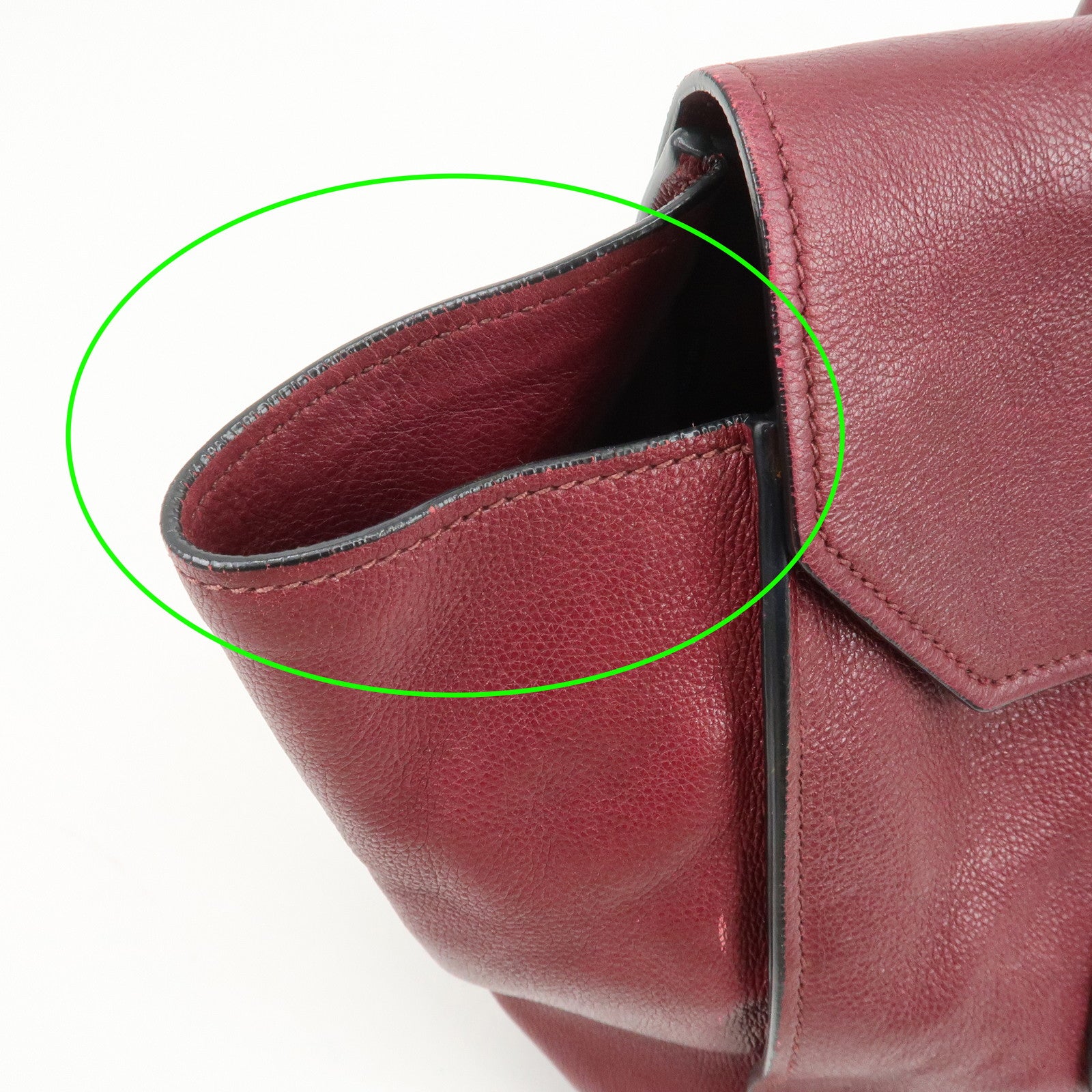 PRADA Leather 2Way Bag Flap Tote Bag Hand Bag Bordeaux