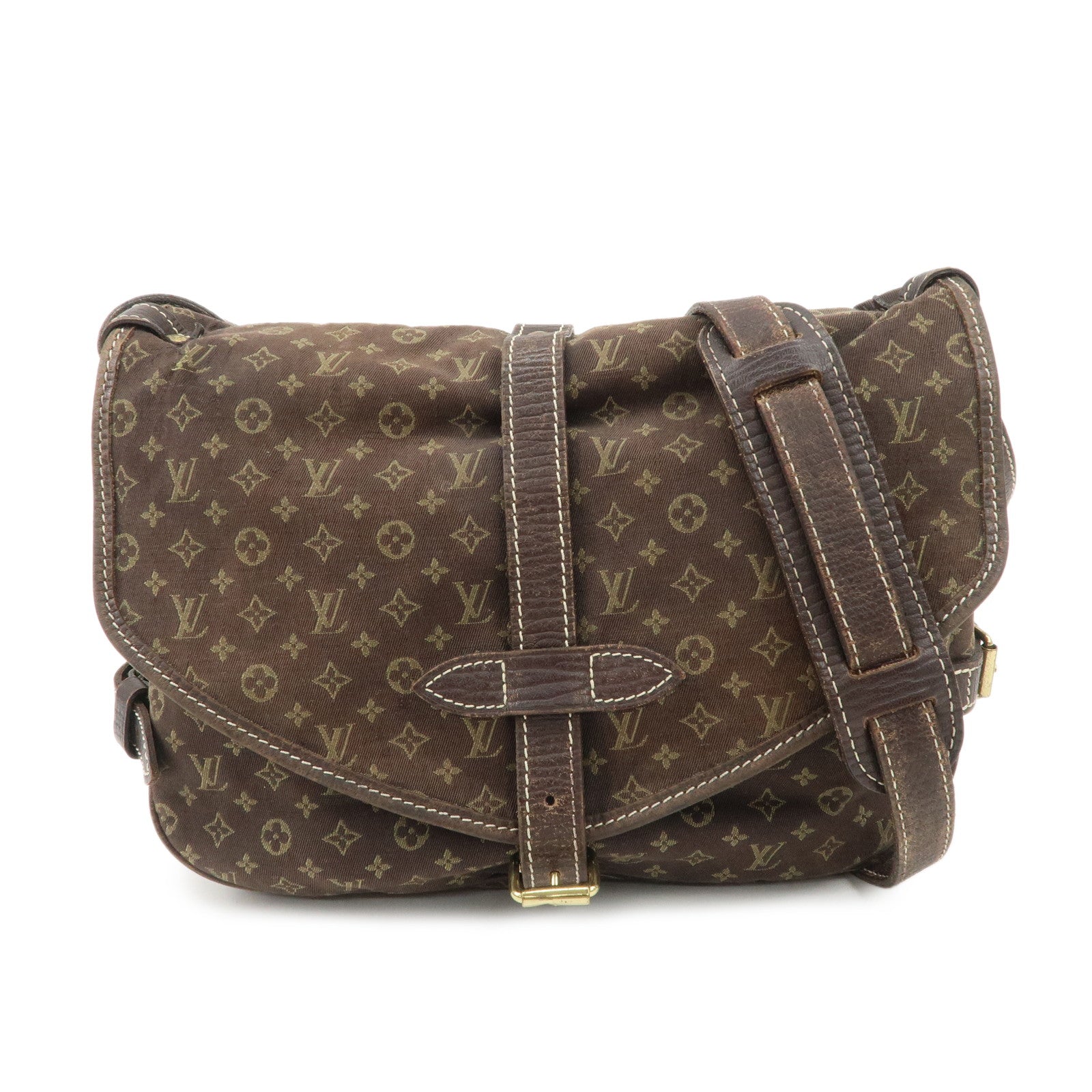 Louis Vuitton Monogram Mini Saumur 30 Hand Bag Brown Canvas M95227 Used