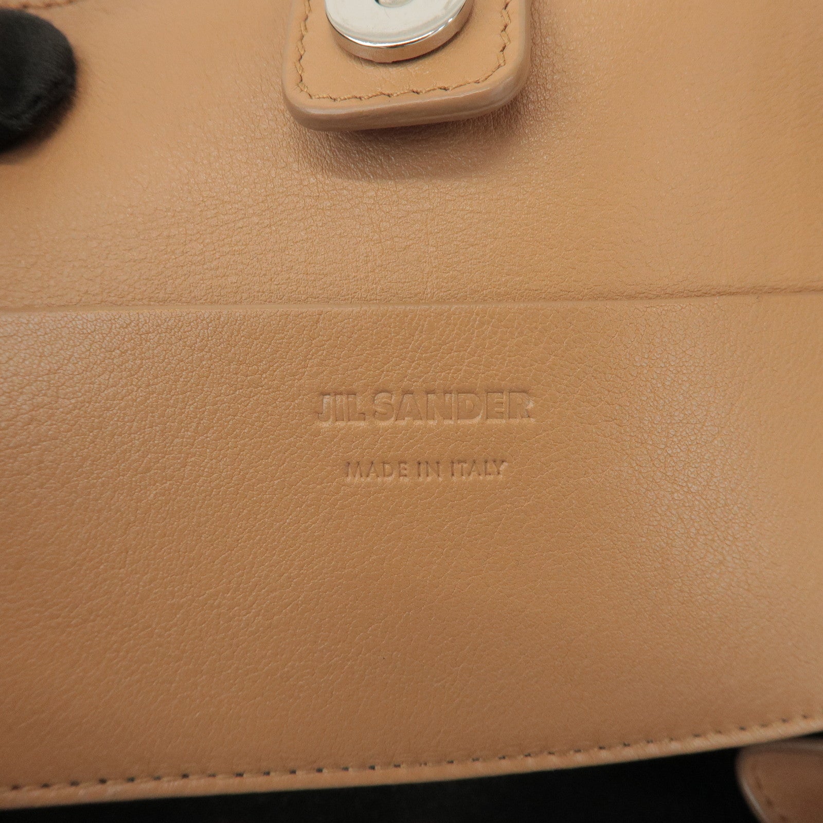 JIL SANDER Drawstring Leather Shoulder Crossbody Bag Light Brown