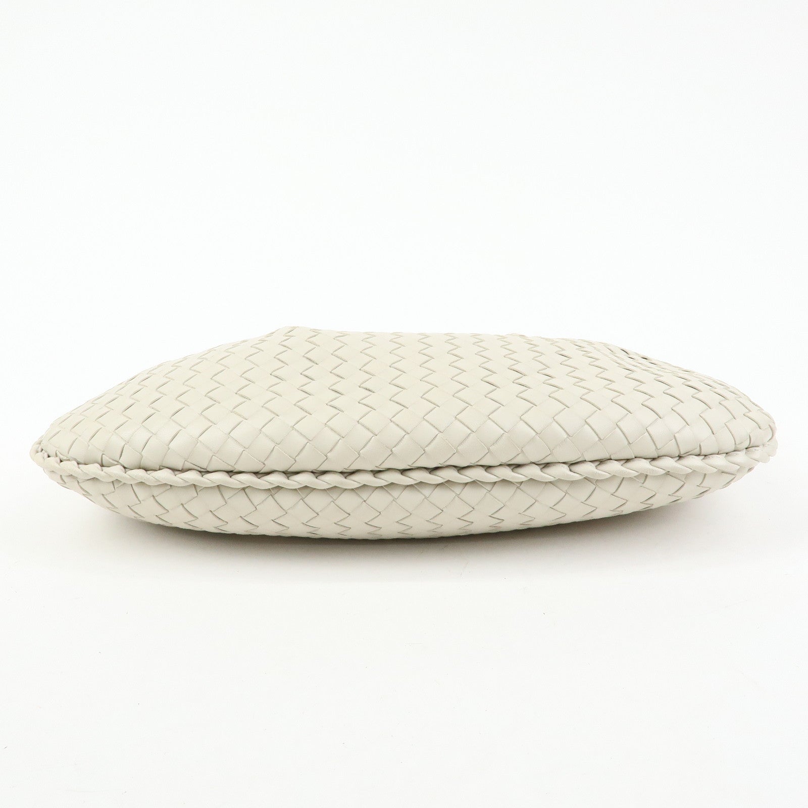 BOTTEGA VENETA Hobo Intrecciato Leather Shoulder Bag Ivory 232499