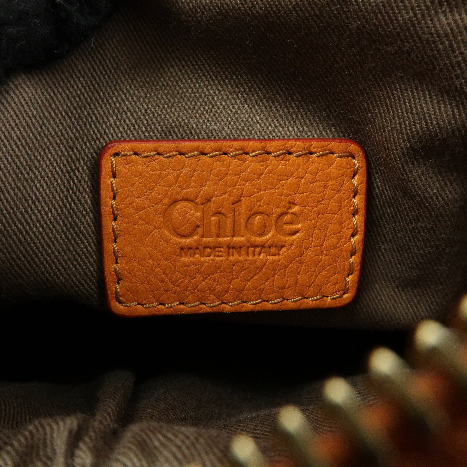 Chloe Marcy Leather 2Way Bag Hand Bag Shoulder Bag Orange