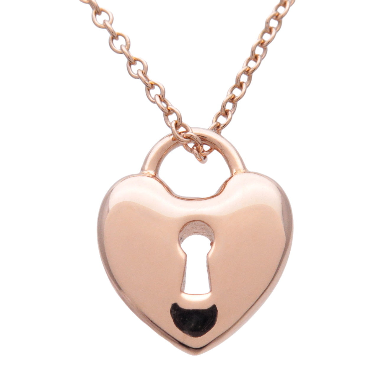 Tiffany & Co Heart Lock Necklace K18 750PG Rose Gold