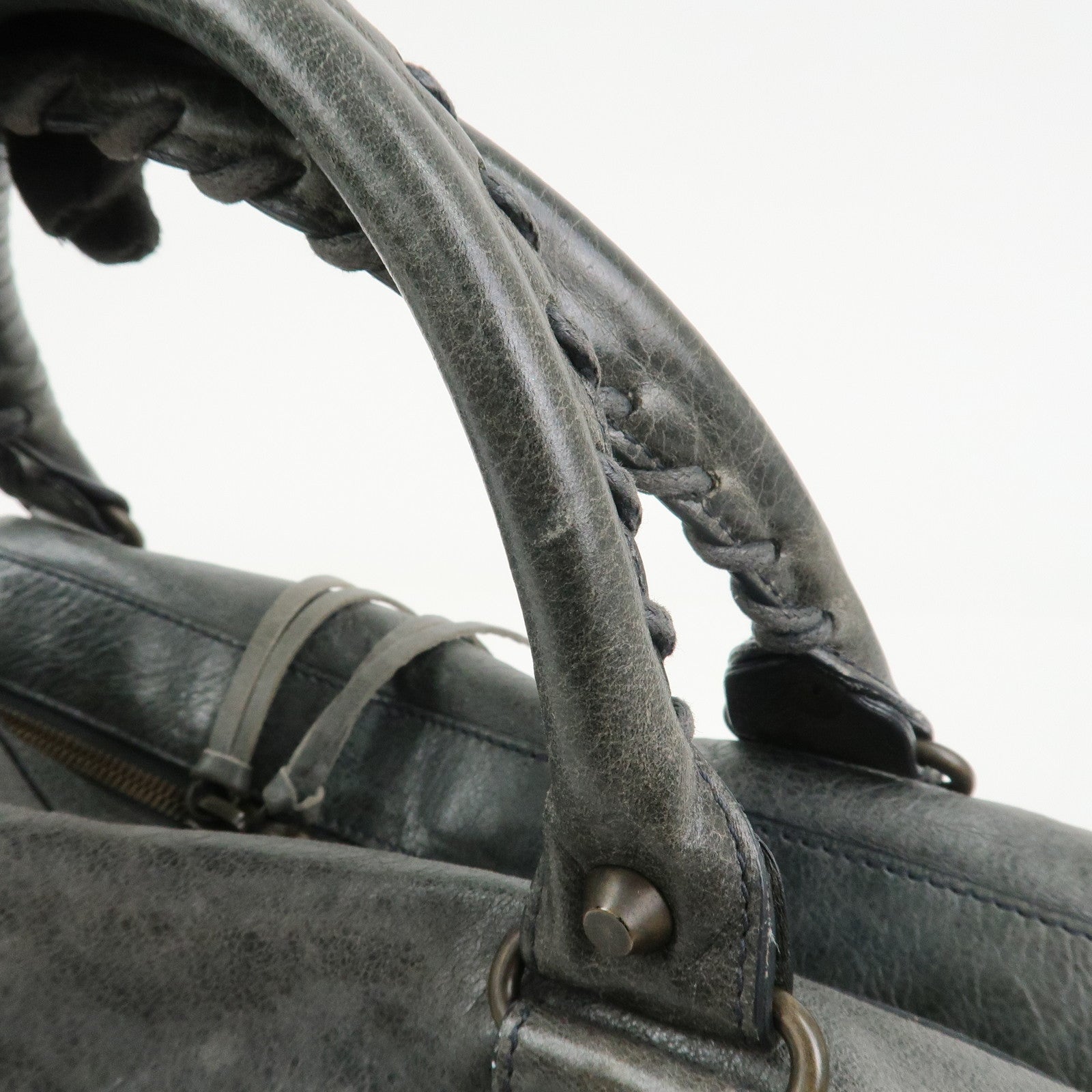 BALENCIAGA The Twiggy Leather 2Way Bag Shoulder Bag Gray 128523