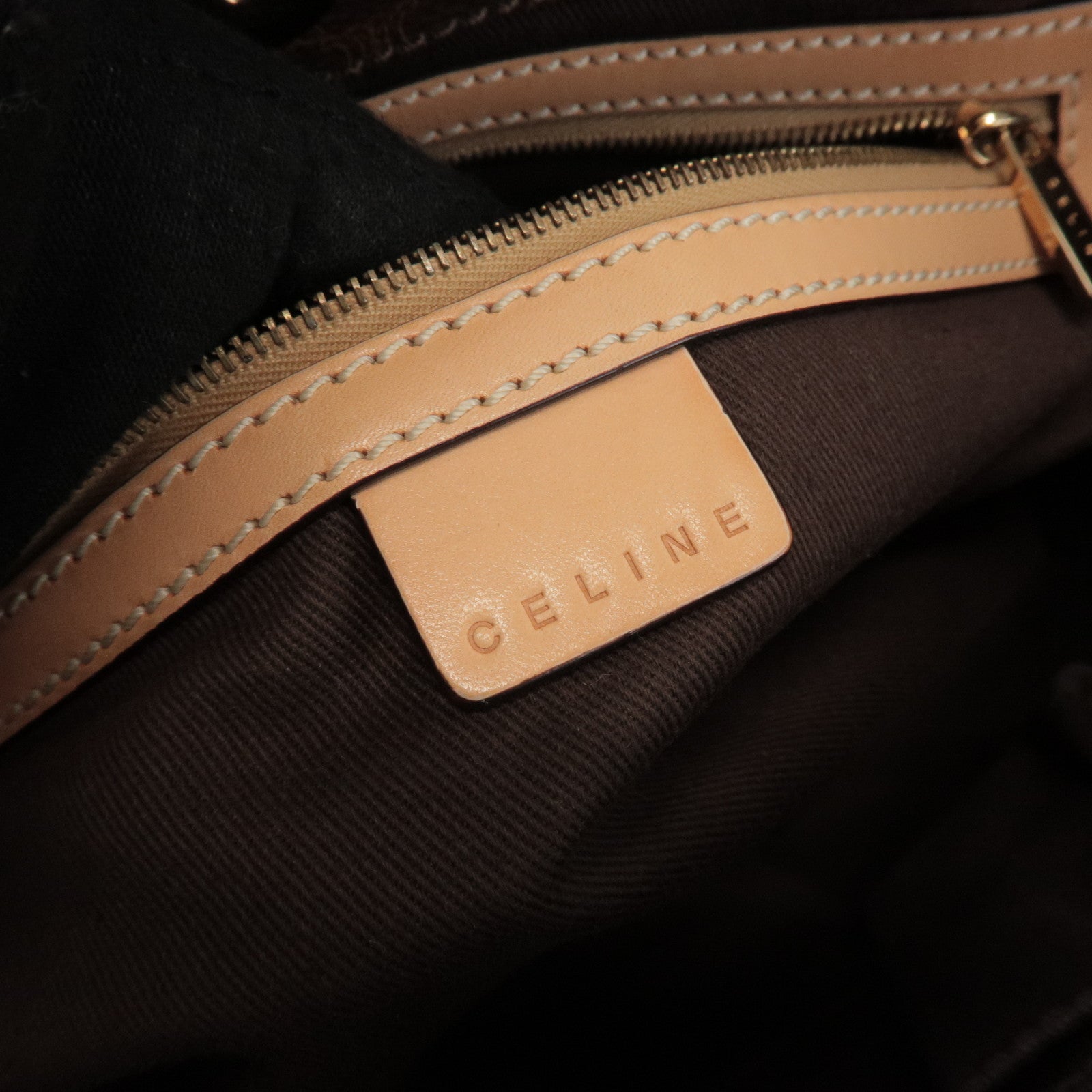 CELINE Macadam PVC Canvas Leather Tote Bag Shoulder Bag Brown