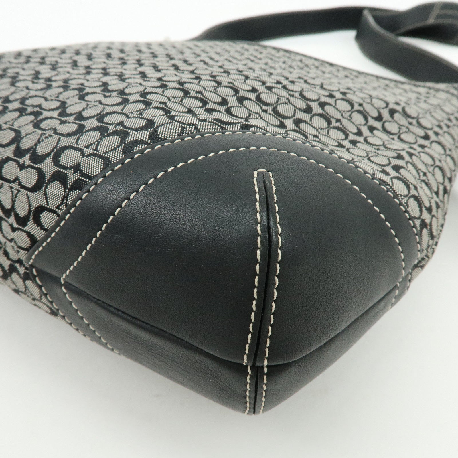 COACH Signature Canvas Leather Shoulder Bag Crossbody Bag Black