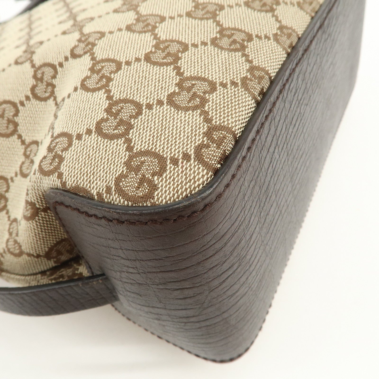 GUCCI GG Monogram Canvas Leather Tote Bag Shoulder Bag Beige 107757