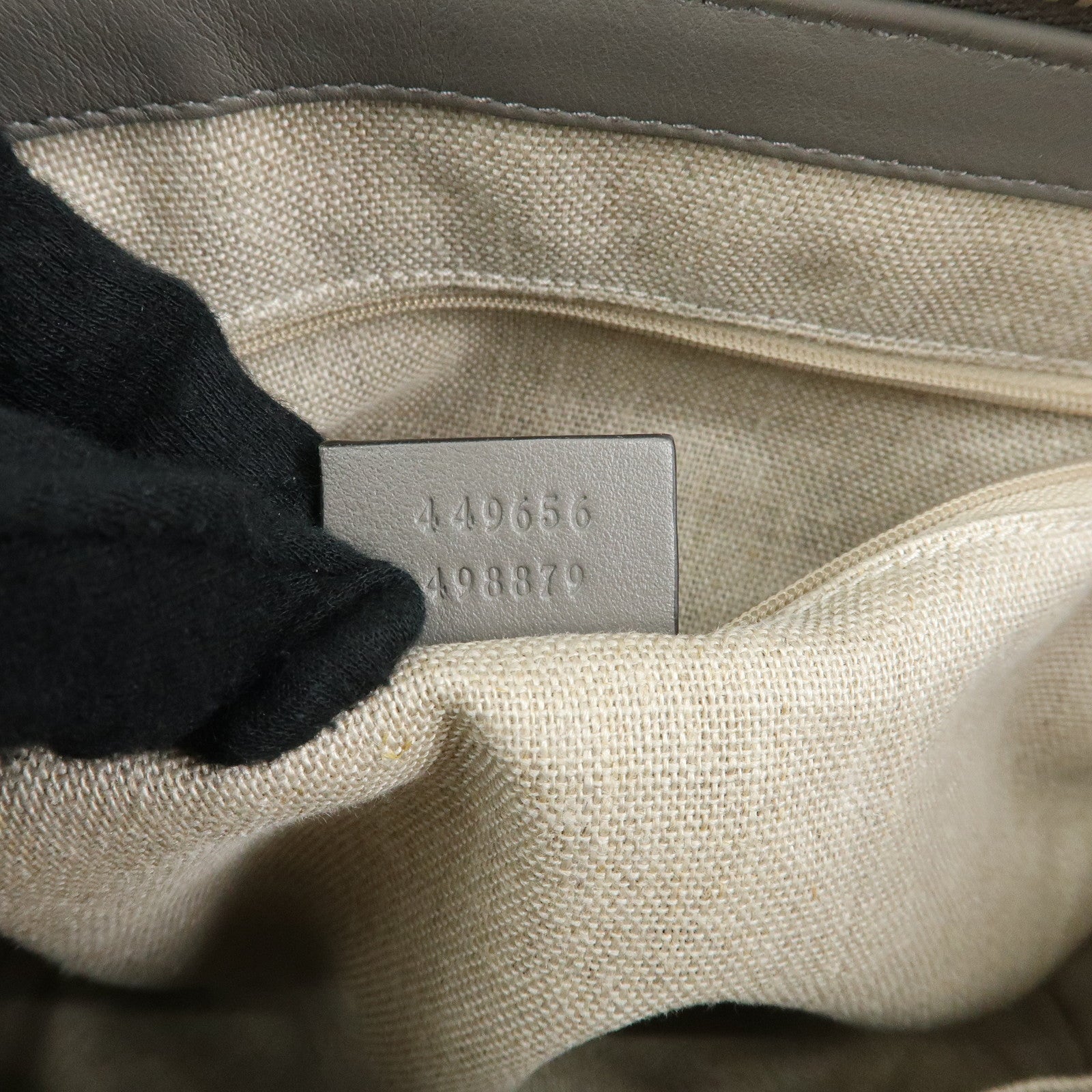 GUCCI Microguccissima Leather 2Way Bag Hand Bag Grey 449656