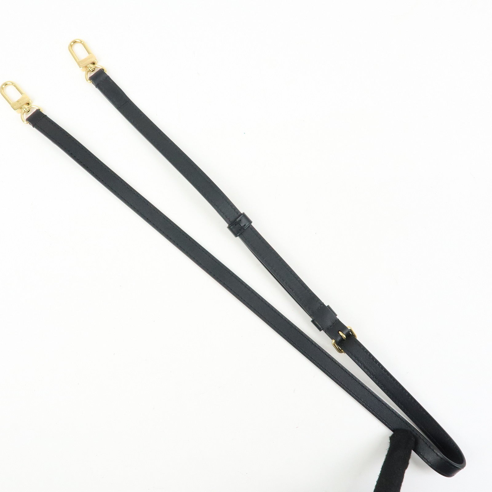 Louis Vuitton Leather Adjustable Shoulder Strap 120cm 1.5cm Black