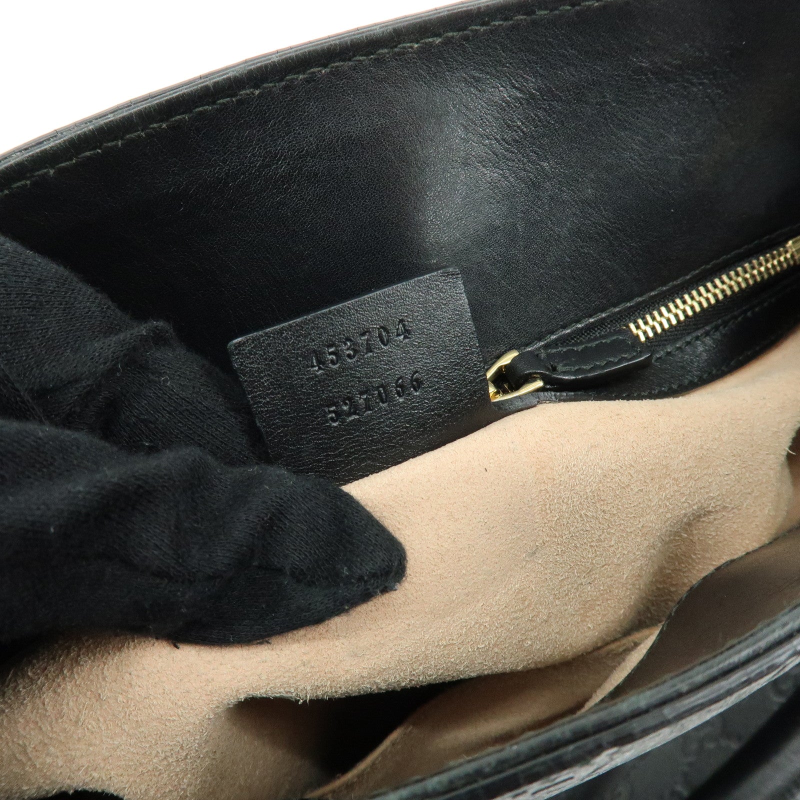 GUCCI Guccissima Leather 2Way Bag Hand Shoulder Bag Black 453704