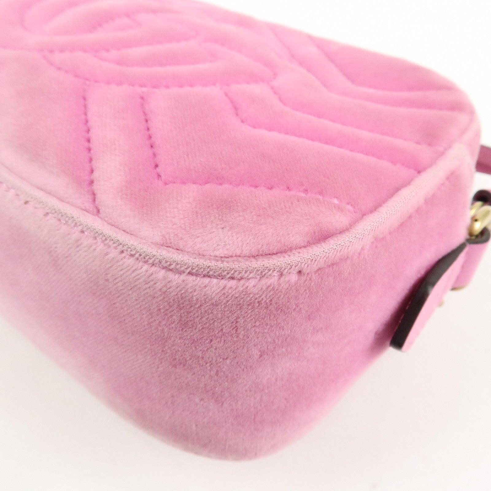 GUCCI GG Marmont Velour Shoulder Bag Corssbody Bag Pink 448065