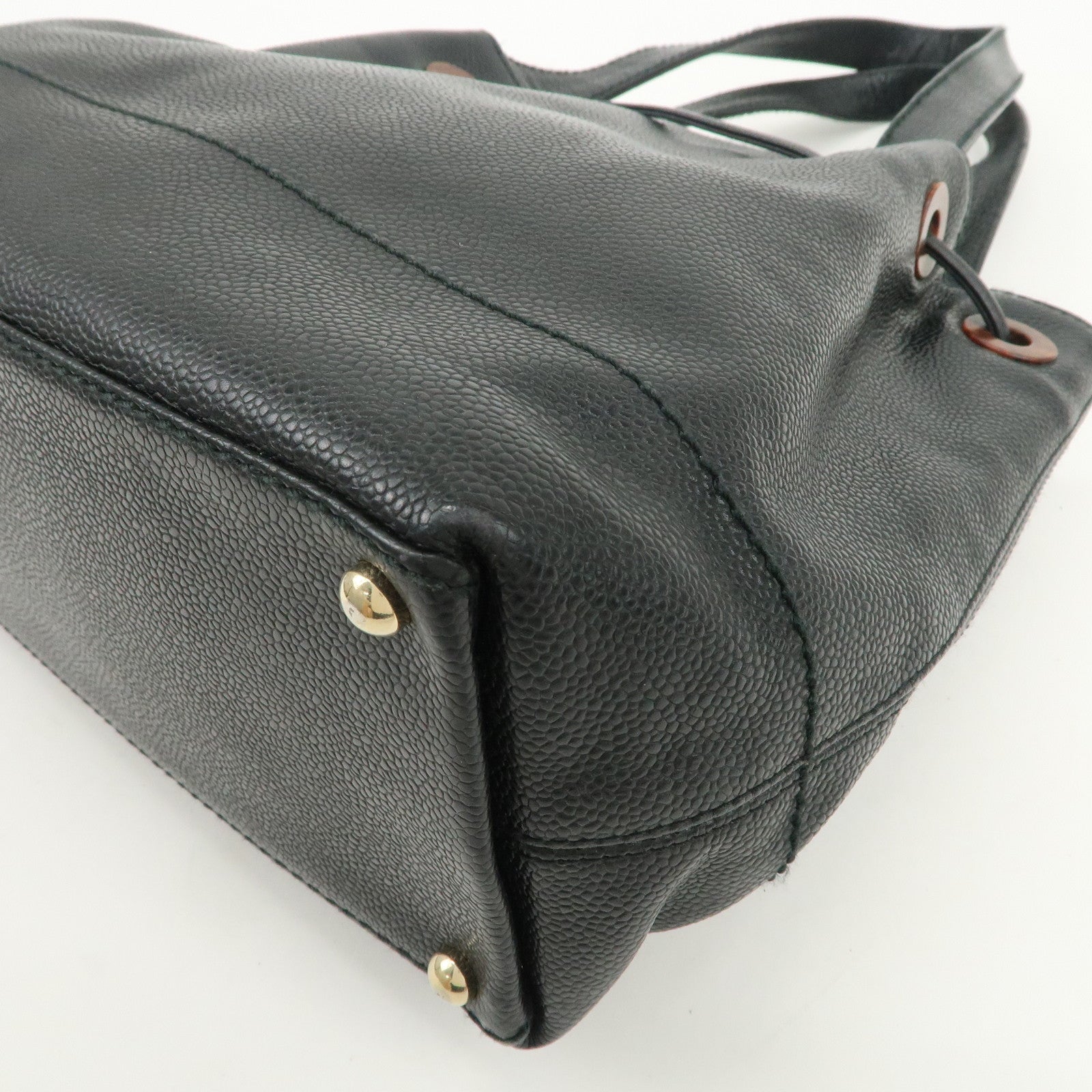 CHANEL COCO Mark Caviarskin Shoulder Bag Tote Bag Black