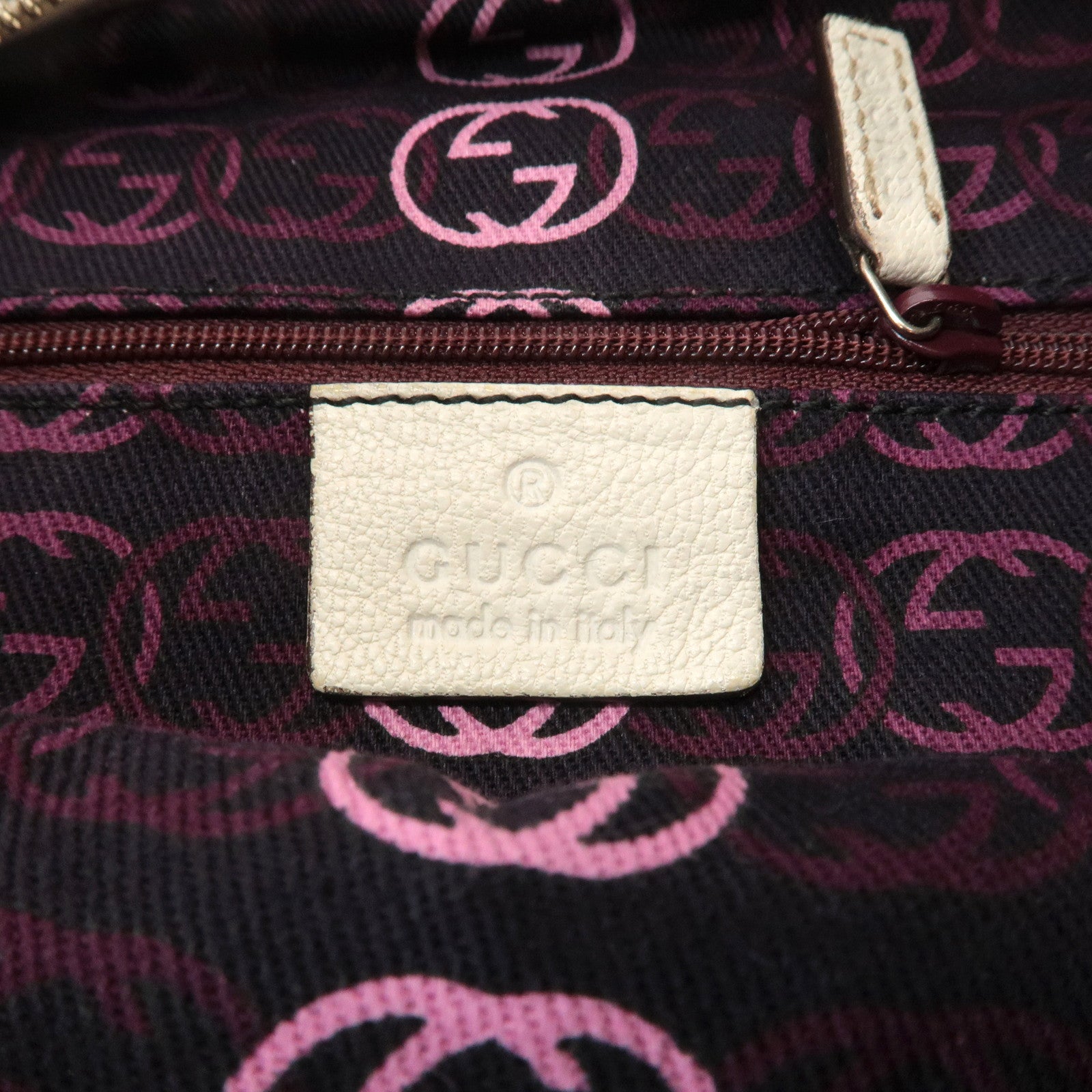 GUCCI Sherry Princy Leather Shoulder Bag White 162882 Used