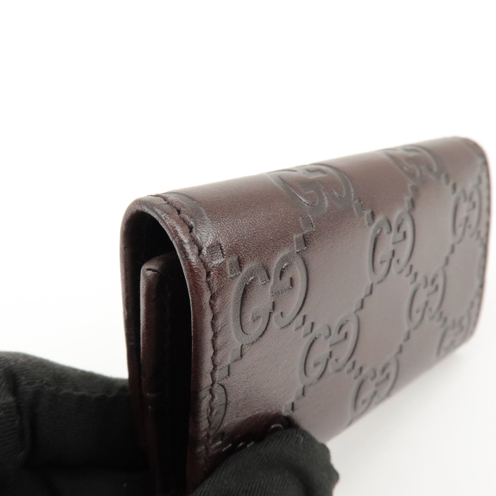 GUCCI Guccissima Leather 6 Rings Key Case Key Holder Brown 138093 Used