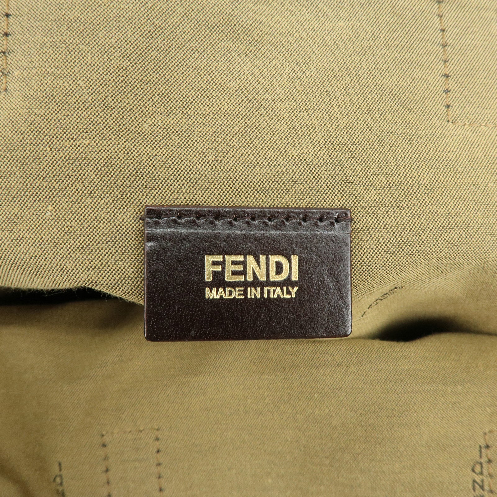 FENDI Canvas Leather Tote Bag Hand Bag Leopard Brown Black 8BH173