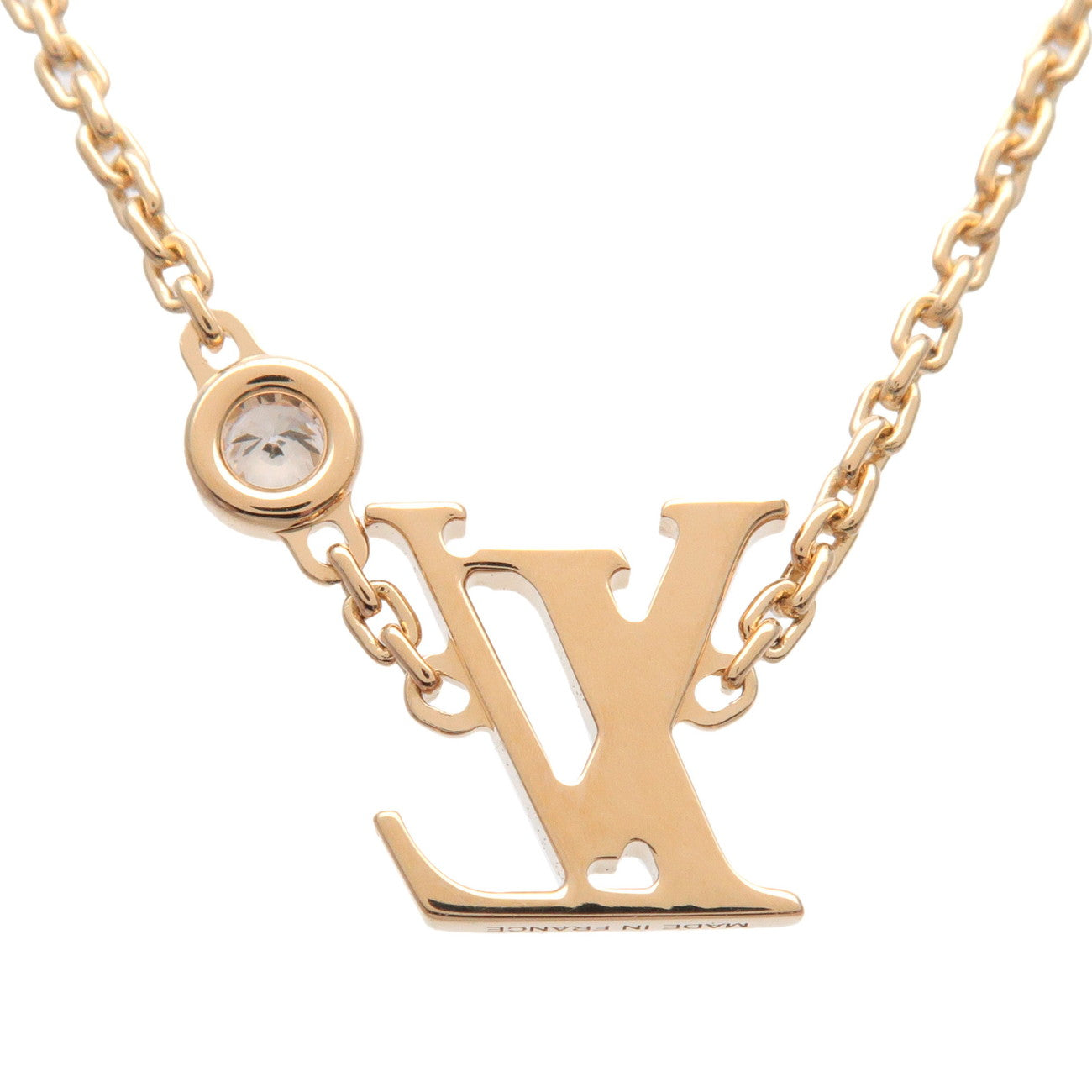 Louis Vuitton Idylle Blossom 1P Diamond Necklace 750YG Q93626