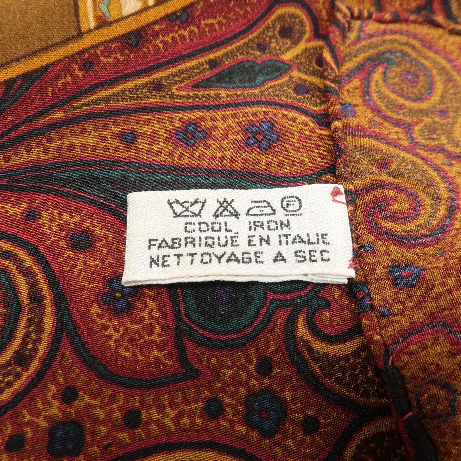 CHANEL COCO Mark Silk 100% Scarf Paisley Multicolor