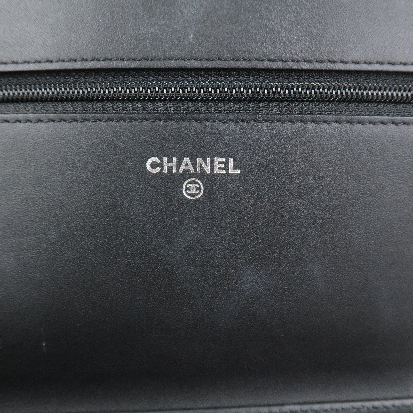 CHANEL COCO Mark Patent Leather Chain Wallet Shoulder Bag Black