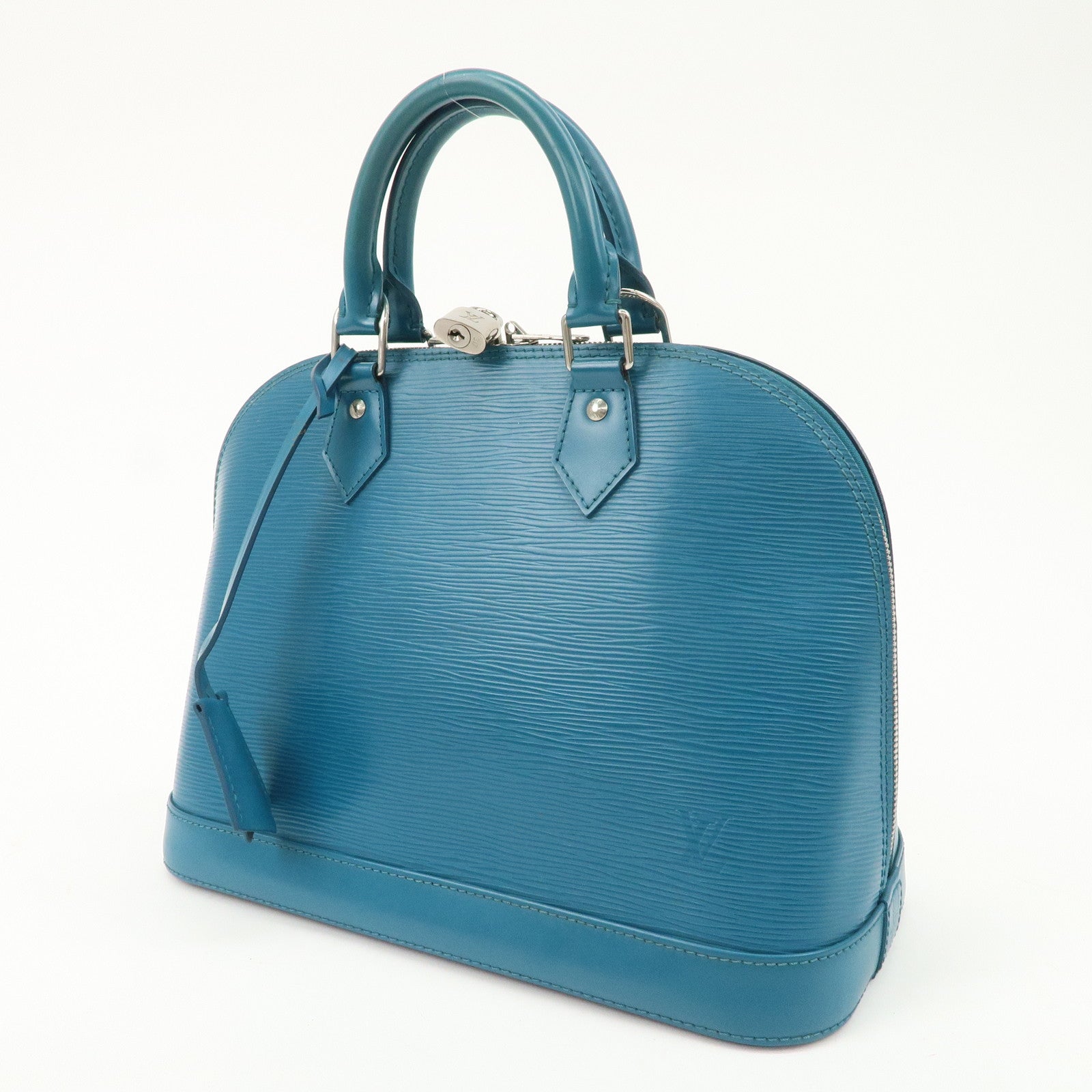Louis Vuitton Epi Alma PM Hand Bag Cyan Blue M40624