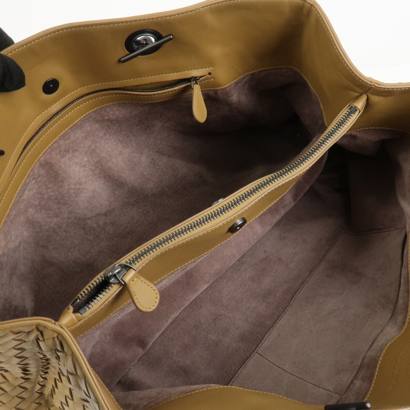 BOTTEGA VENETA Intrecciato Nappa Leather Shoulder Tote Bag Brown