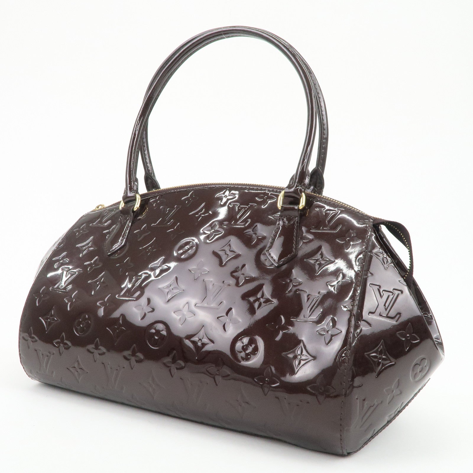 Louis Vuitton Monogram Vernis Sherwood PM Hand Bag Amarante M91493