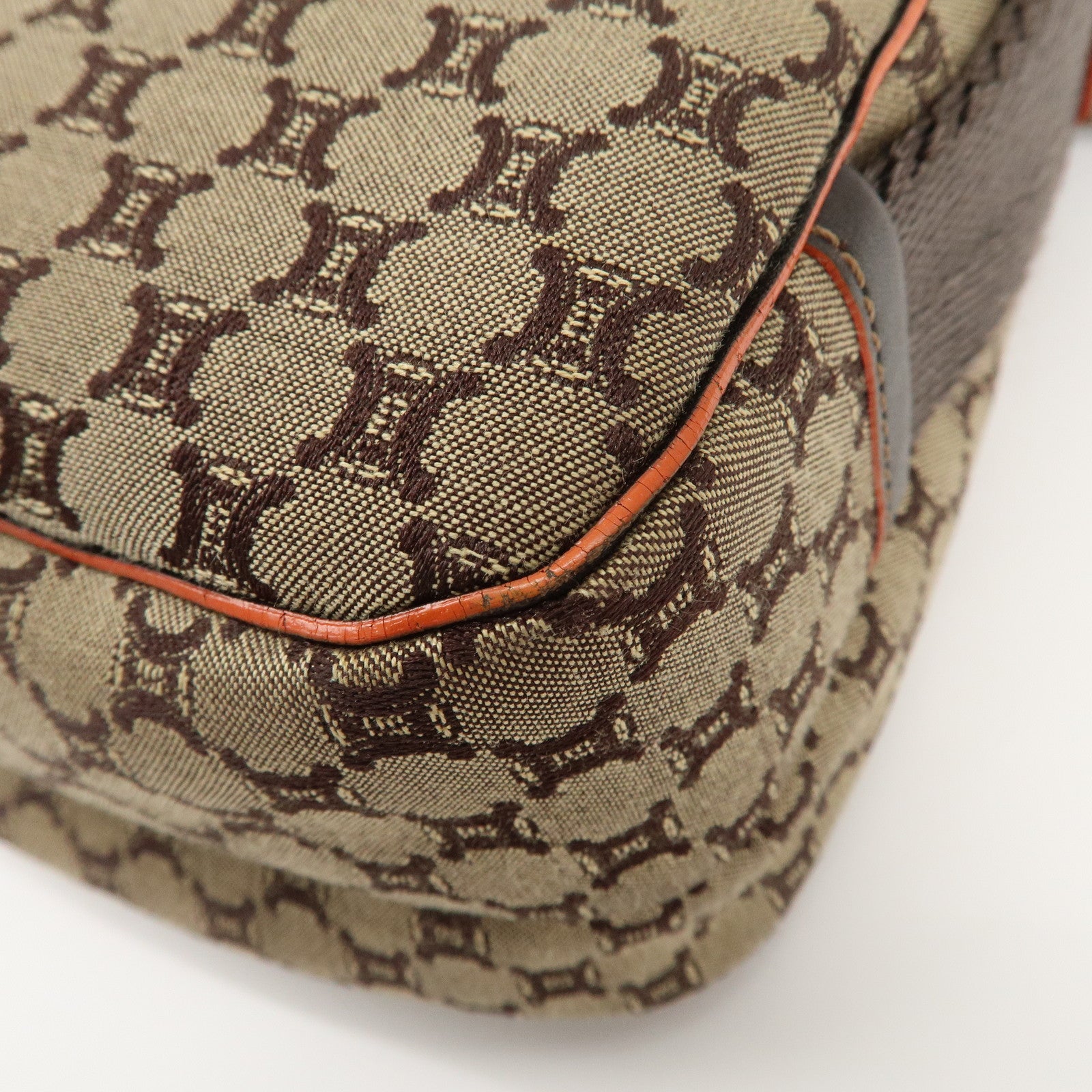 CELINE Macadam Leather Canvas Shoulder Bag Crossbody Bag Used