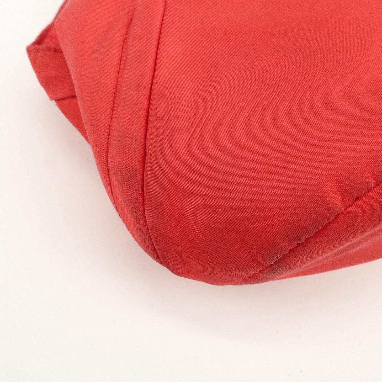 PRADA Triangle Logo Re-Nylon Leather Body Bag Red 2VZ092