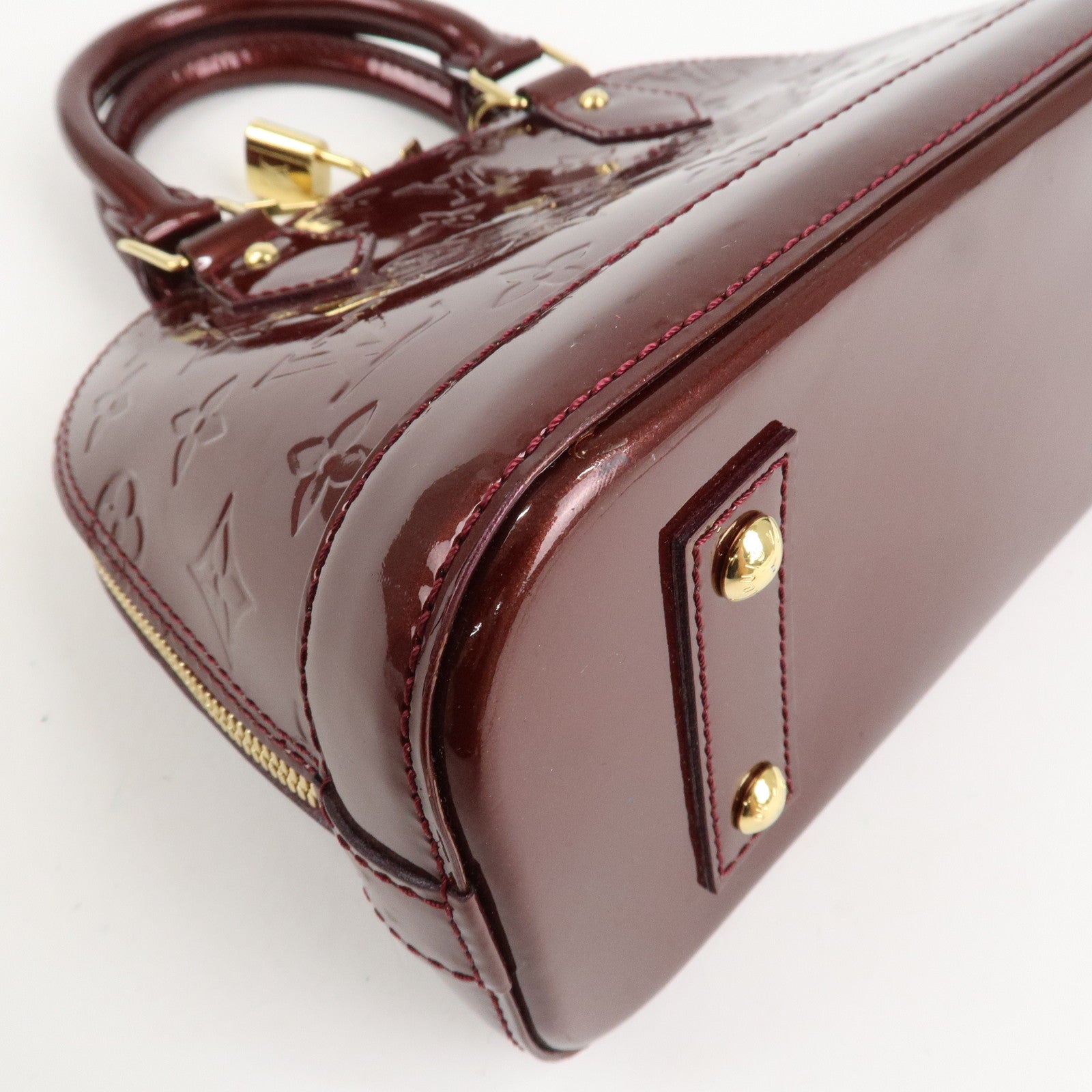 Louis Vuitton Monogram Vernis Alma BB 2Way Hand Bag Rouge M91676 Used