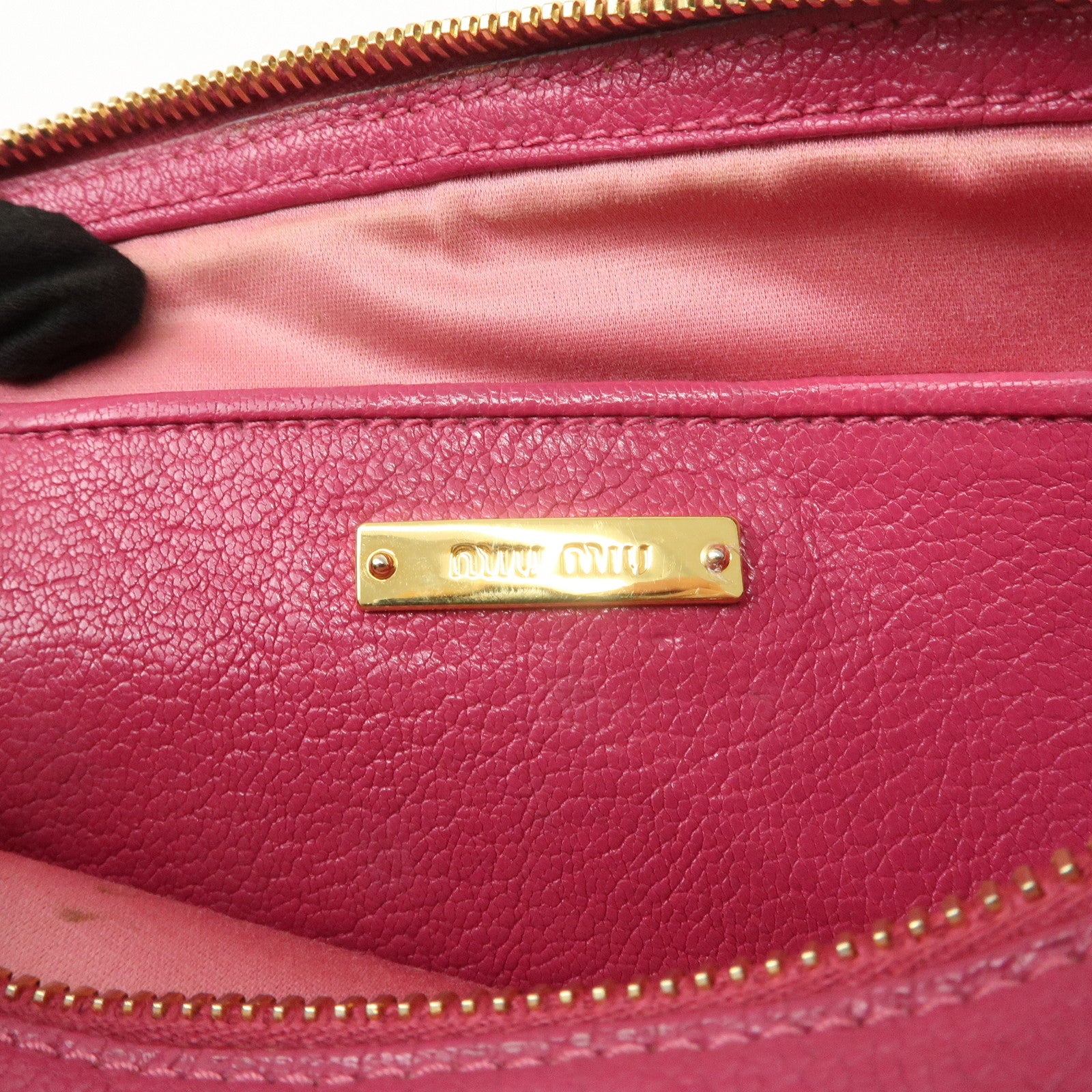 MIU MIU Leather Shoulder Bag Crossbody Bag Pink Used
