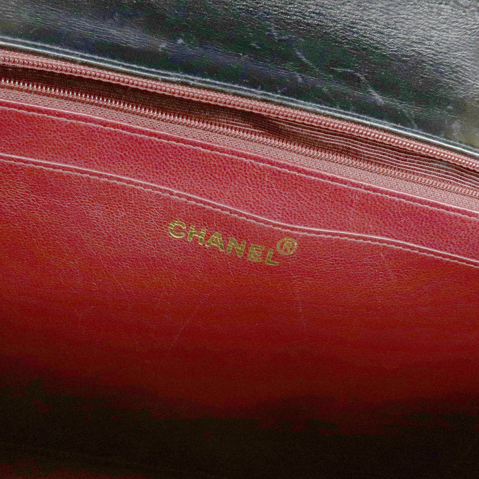 CHANEL Matelasse Lamb Skin Maxi 34 Single Flap Shoulder Bag Black