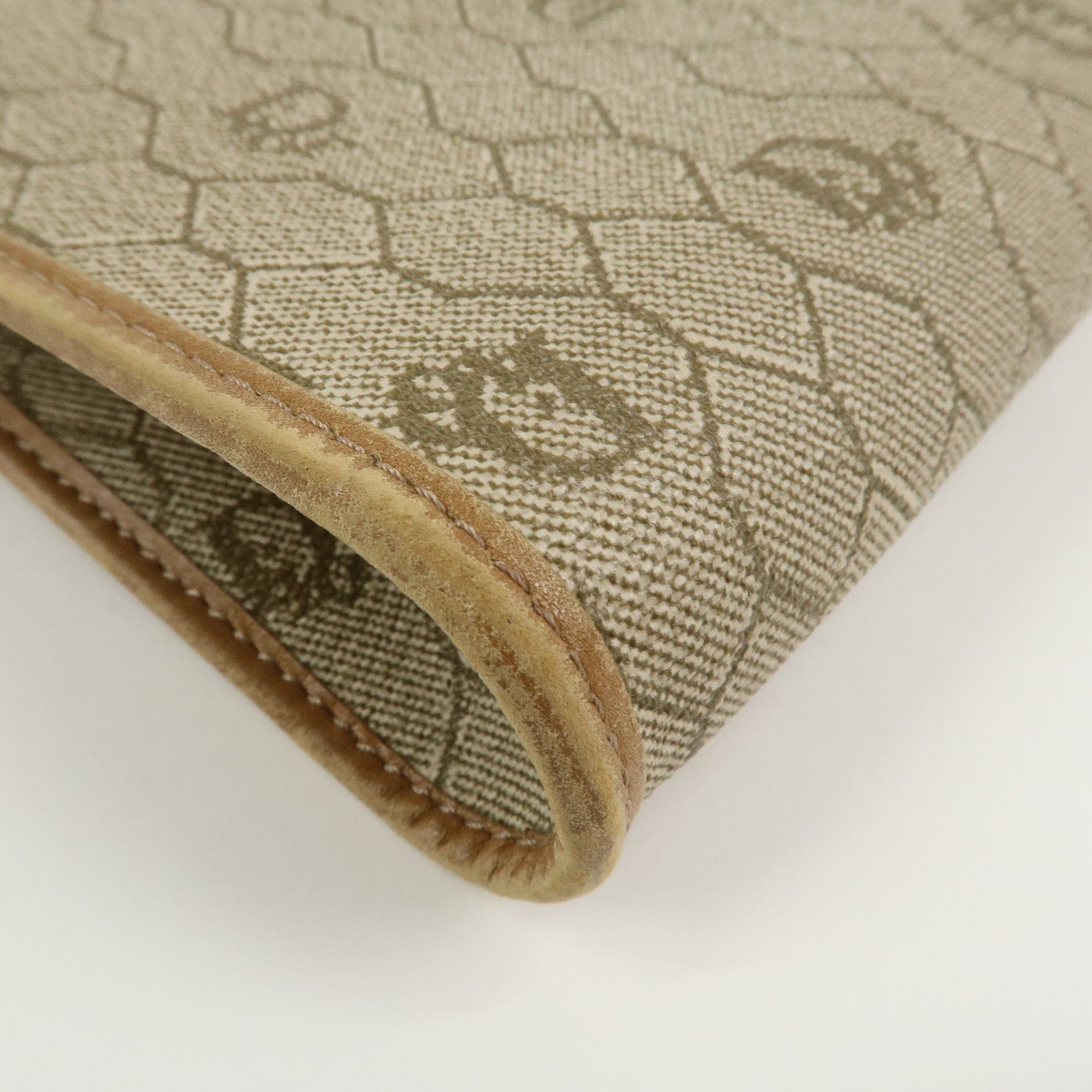Christian Dior Honeycomb PVC Leather Chain Shoulder Bag Beige