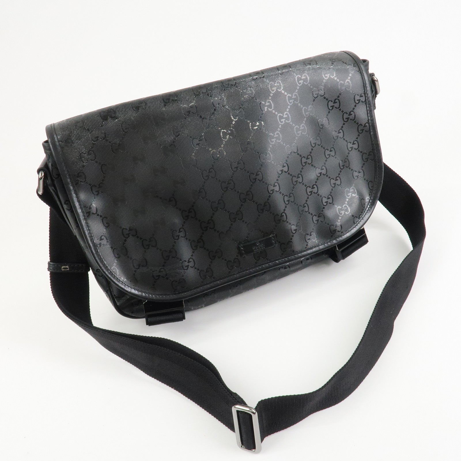 GUCCI GG Implement Canvas Shoulder Bag Crossbody Bag Black 201732