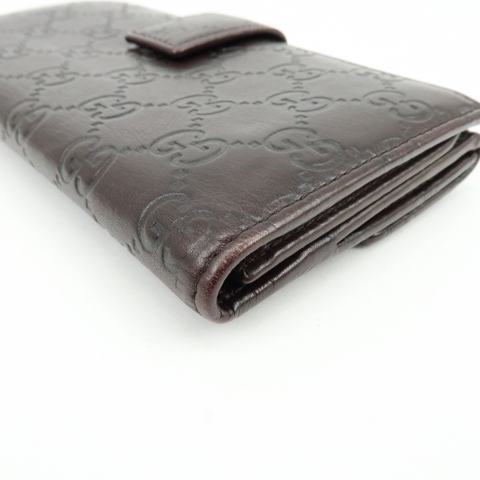 GUCCI Guccissima Leather Long Wallet Dark Brown 112715