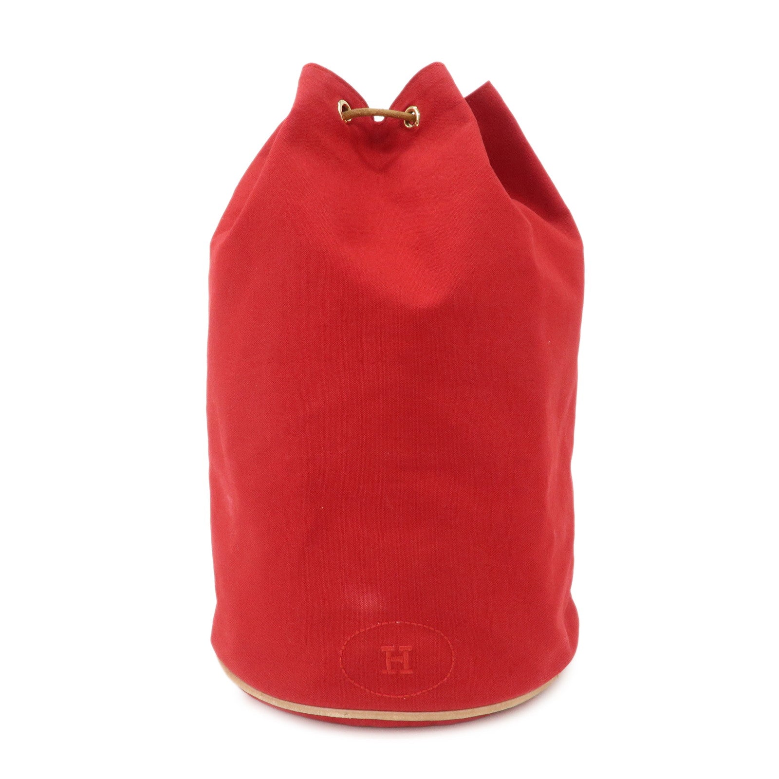 HERMES Porochon Mimil Canvas Leather PM Shoulder Bag Red