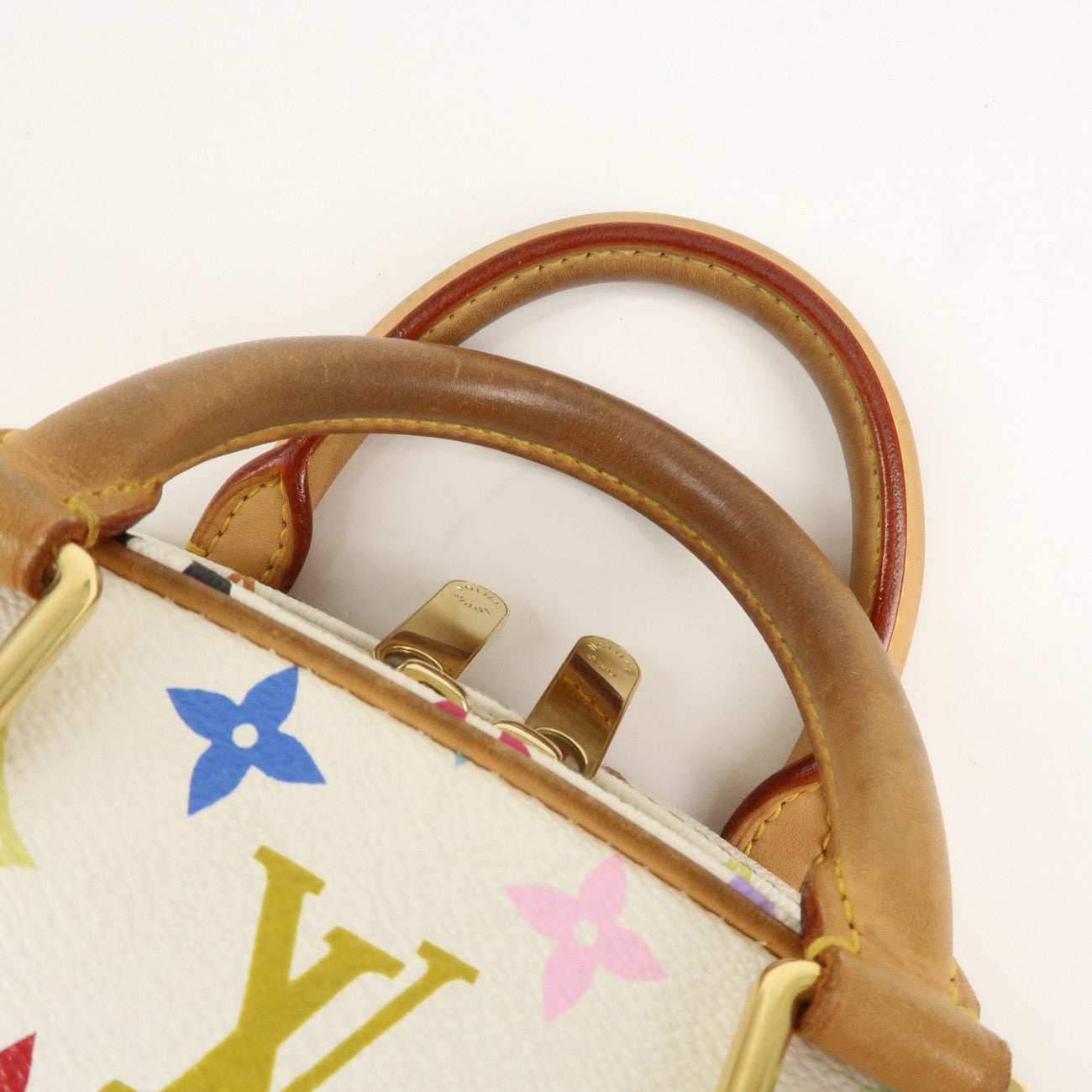 Louis Vuitton Monogram Multicolor Trouville Hand Bag Blanc M92662 Used