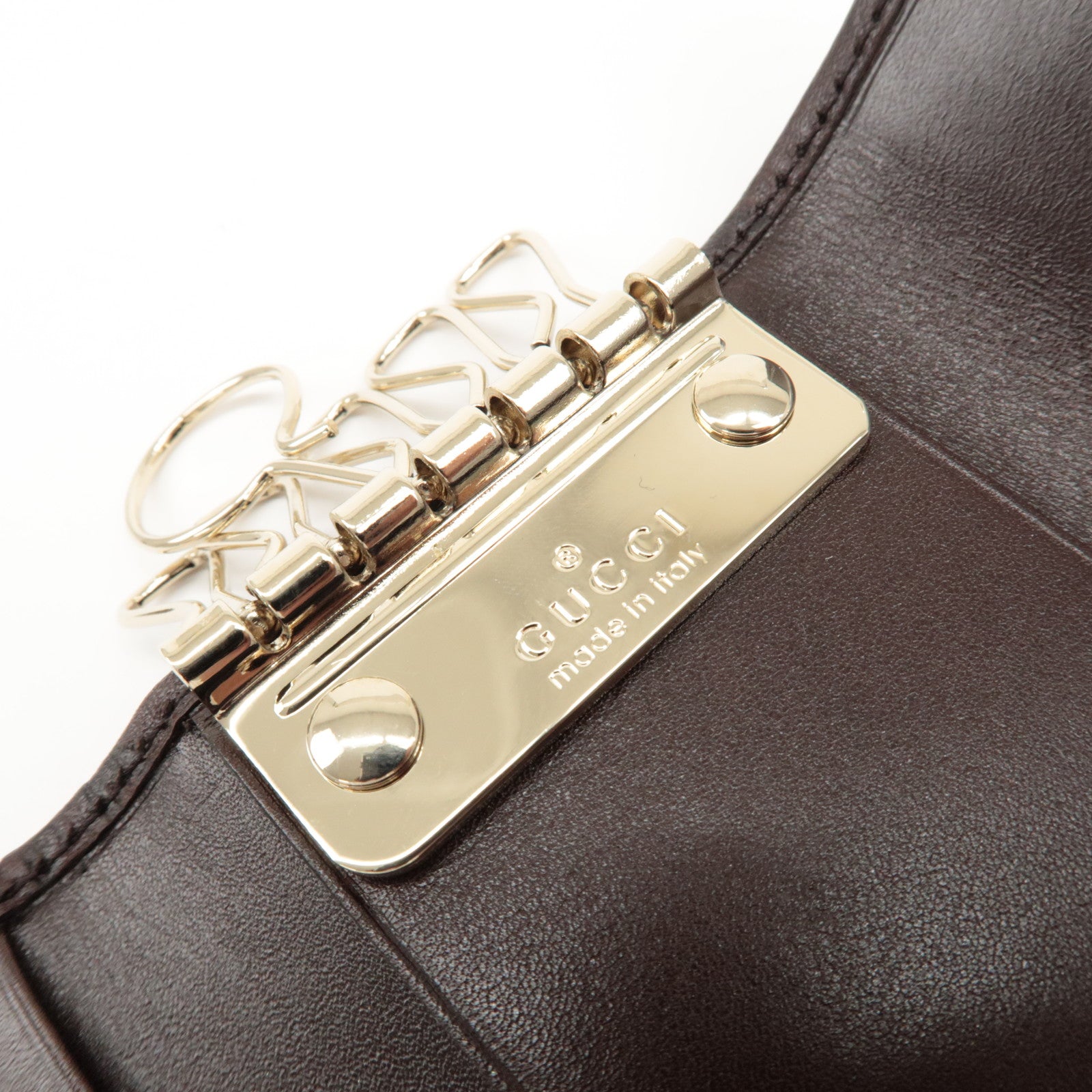 GUCCI Guccissima Leather 6 Rings Key Case Key Holder Brown 138093 Used