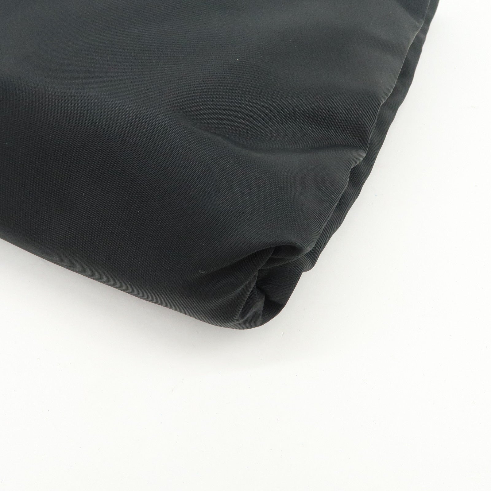 PRADA Triangle Logo Nylon Tote Bag Hand Bag Black B9024
