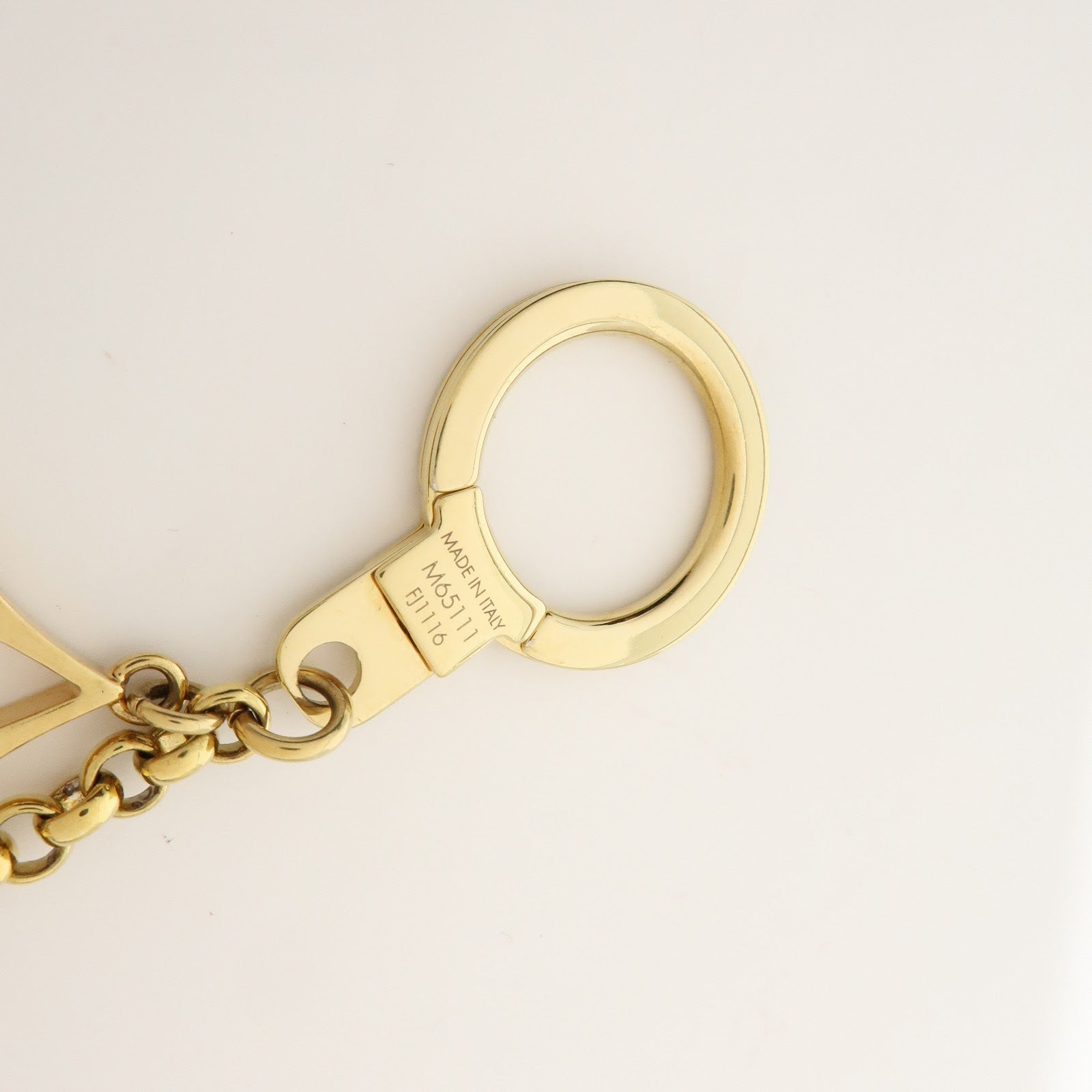 Louis Vuitton Fleur de Monogram Bag Charm Key Chain Gold M65111