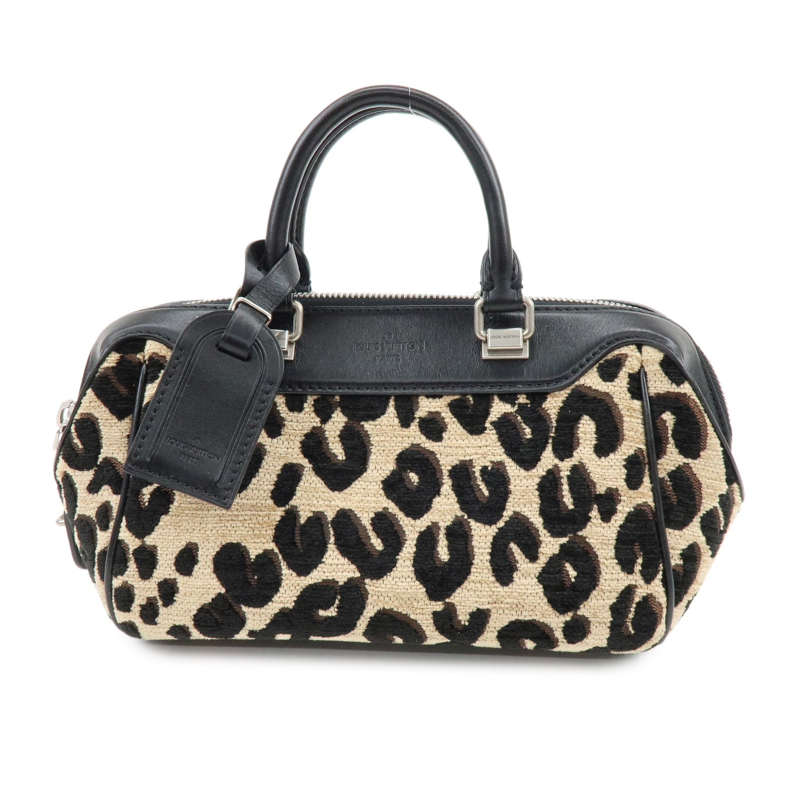 Louis Vuitton Jacquard Canvas Leather Leopard Baby Hand Bag M94257