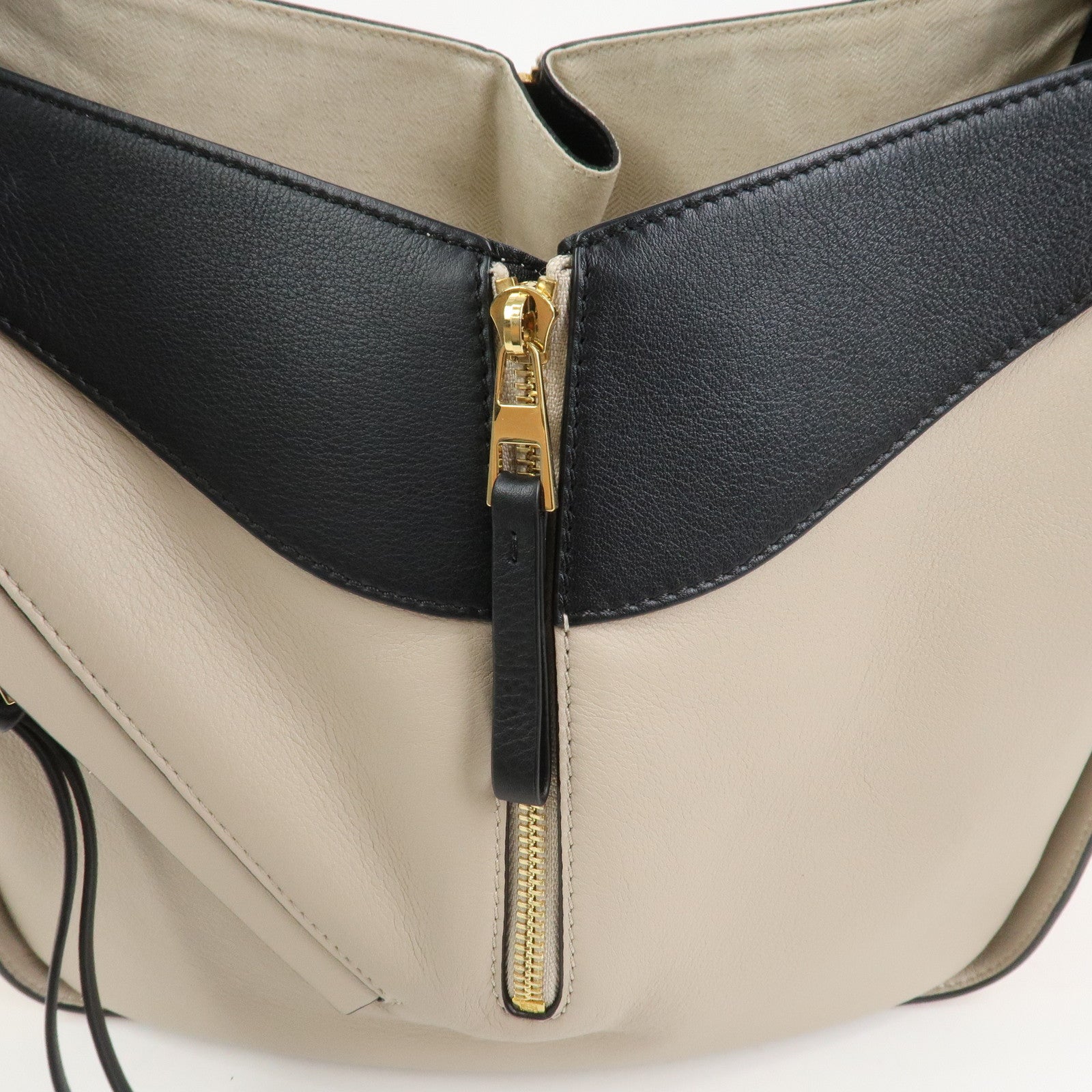 LOEWE Anagram Hammock Small Shoulder Bag Crossbody Bag Beige Black
