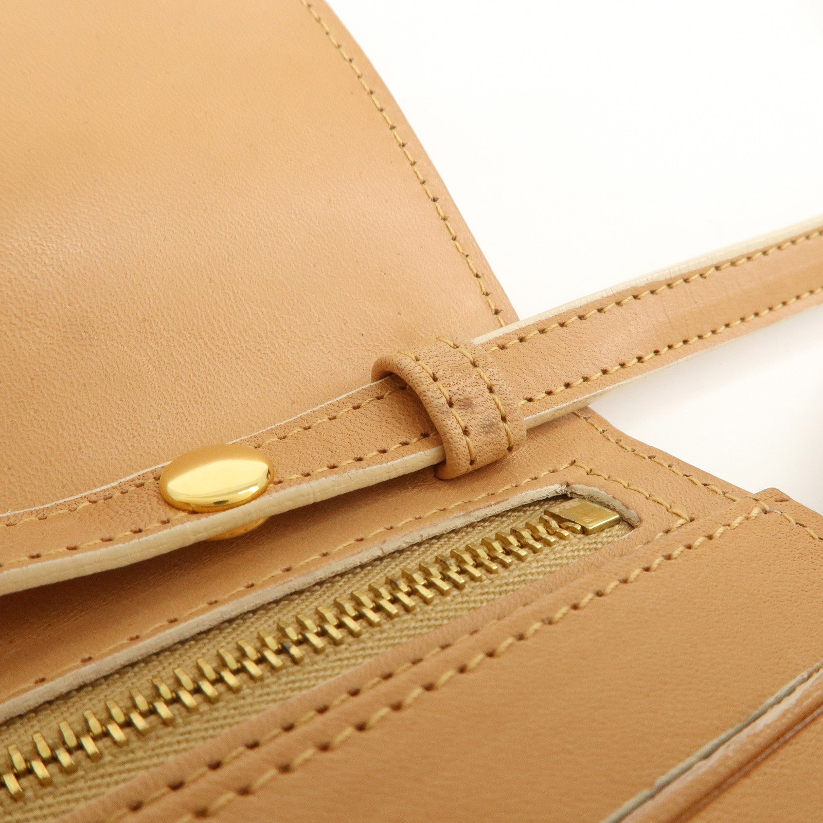 CELINE C Macadam Suede Shoulder Bag Crossbody Bag Ivory