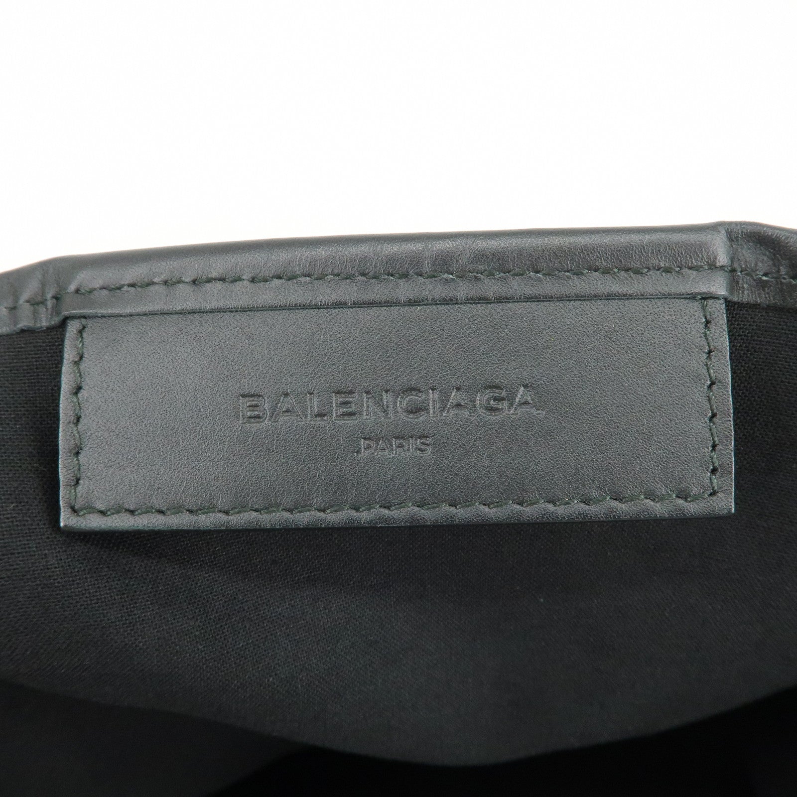 BALENCIAGA Denim Leather Navy Cabas M Tote Bag Hand Bag 339936