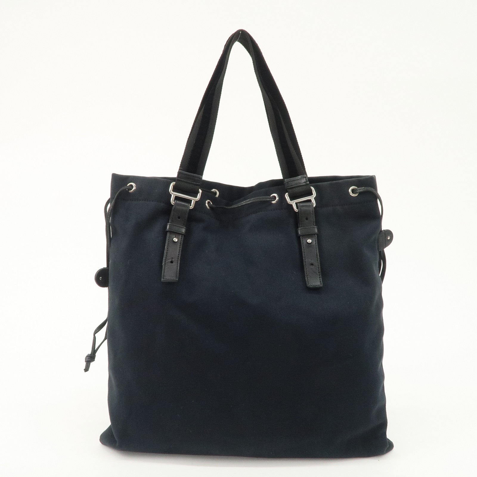 Saint Laurent Leather Canvas Velour Bijou Tote Bag Black Used
