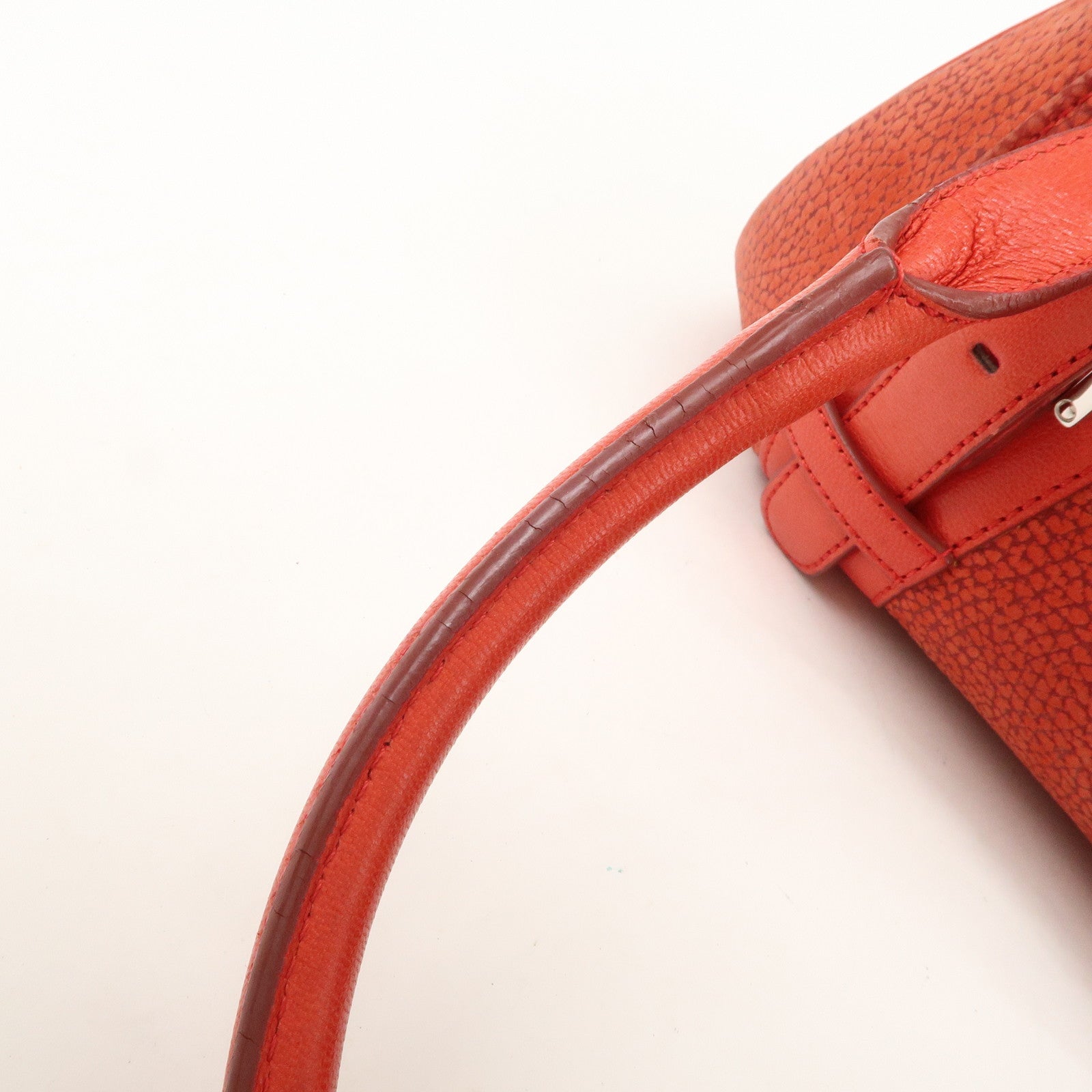 LOEWE Logo Senda Leather Shoulder Bag Hand Bag Red