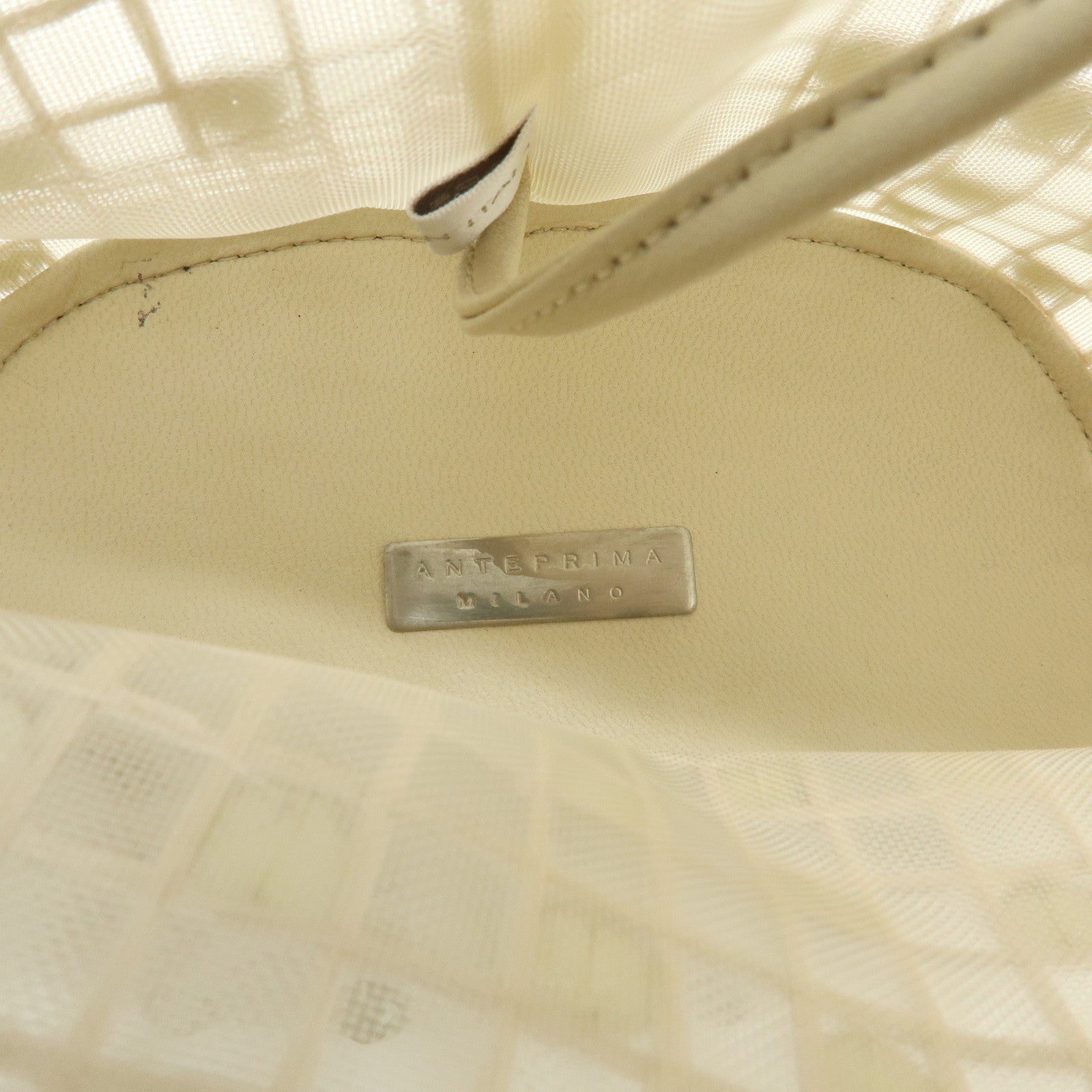 ANTEPRIMA Nylon Leather Set of 2 PVC Wire Bag Mini Tote Bag Ivory