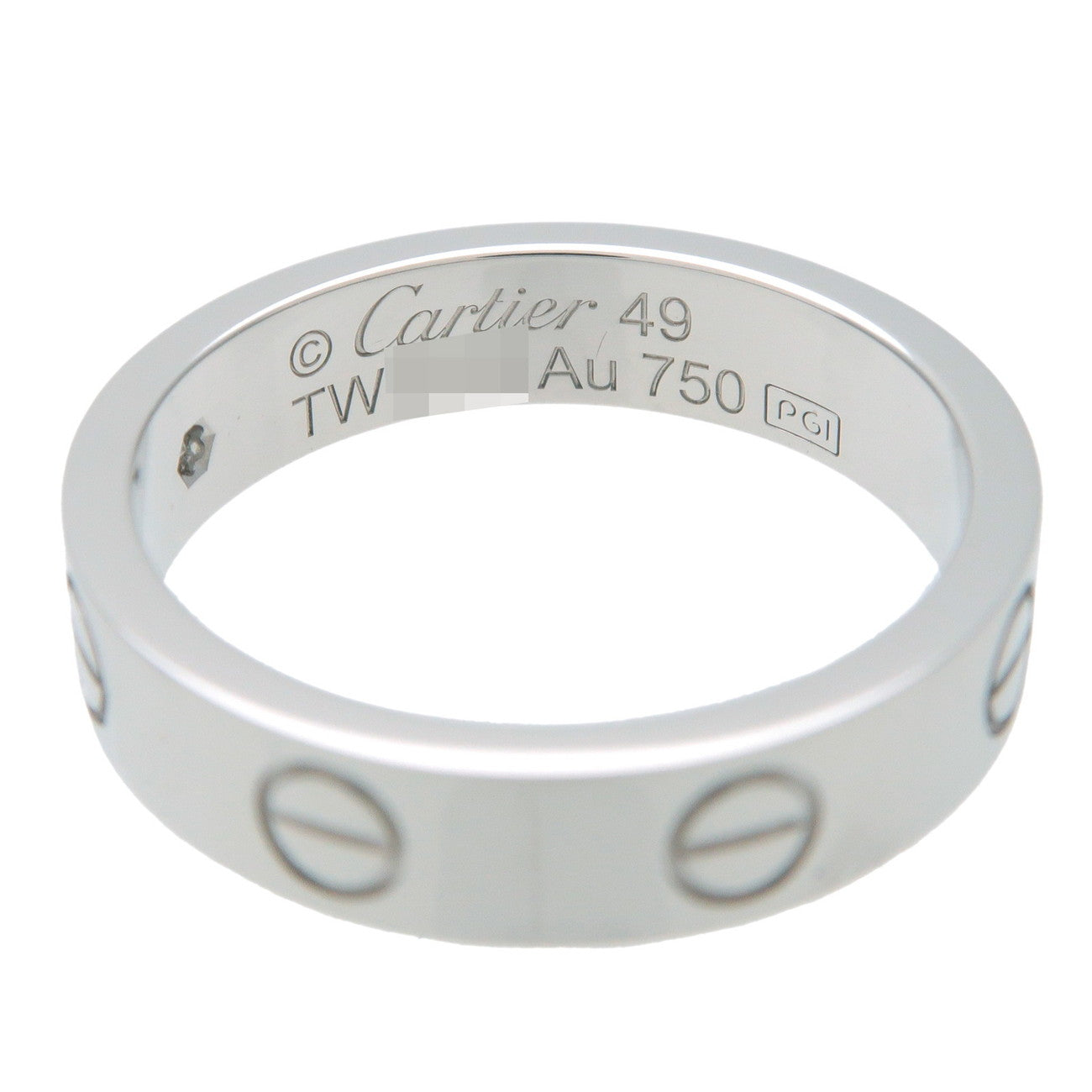 Cartier Mini Love 1P Diamond Ring #49 750WG White Gold US5 EU49