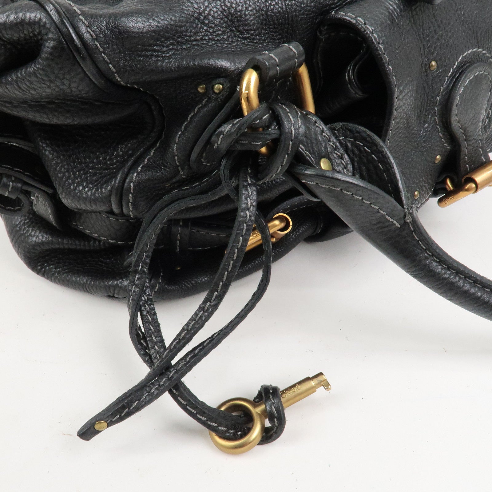 Chloe Paddington Leather Hand Bag Shoulder Bag Black